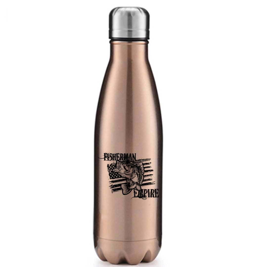 Fisherman Empire 17oz Stainless Water Bottle with UV printed design, showcasing its sleek and durable stainless steel construction.