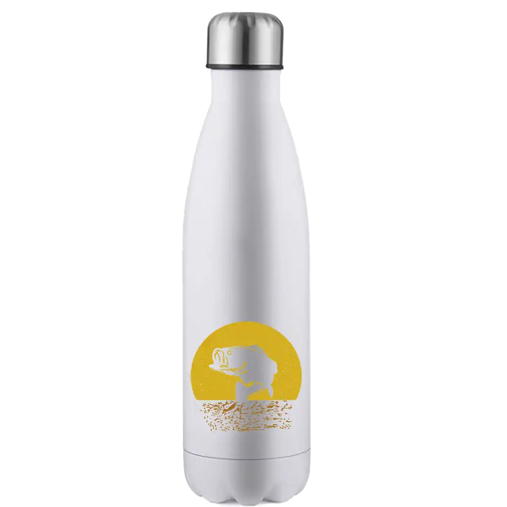 Fishing 17oz stainless steel water bottle with a stylish UV printed design, featuring a leakproof cap and double-walled insulation.