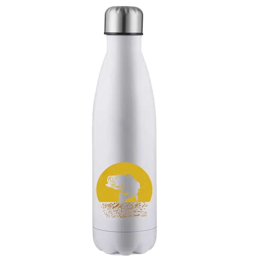 Fishing 17oz stainless steel water bottle with a stylish UV printed design, featuring a leakproof cap and double-walled insulation.