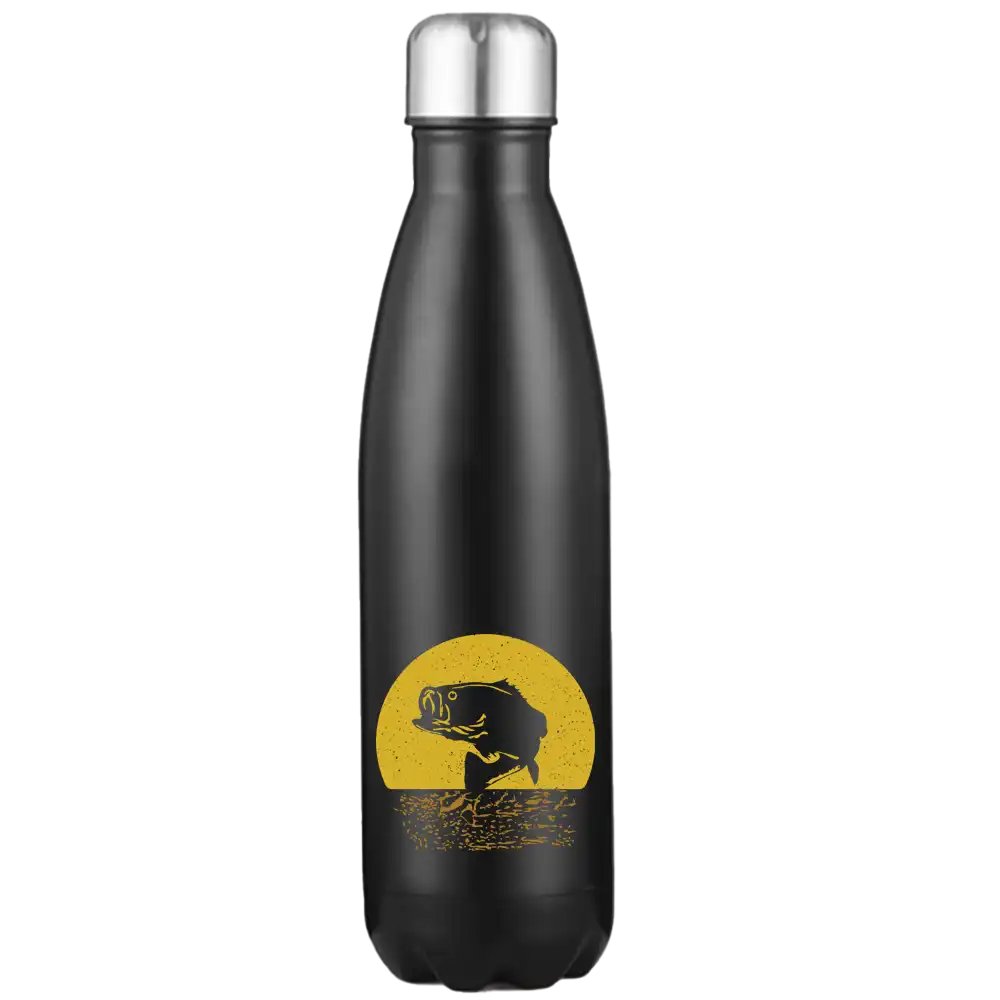 Fishing 17oz stainless steel water bottle with a stylish UV printed design, featuring a leakproof cap and double-walled insulation.