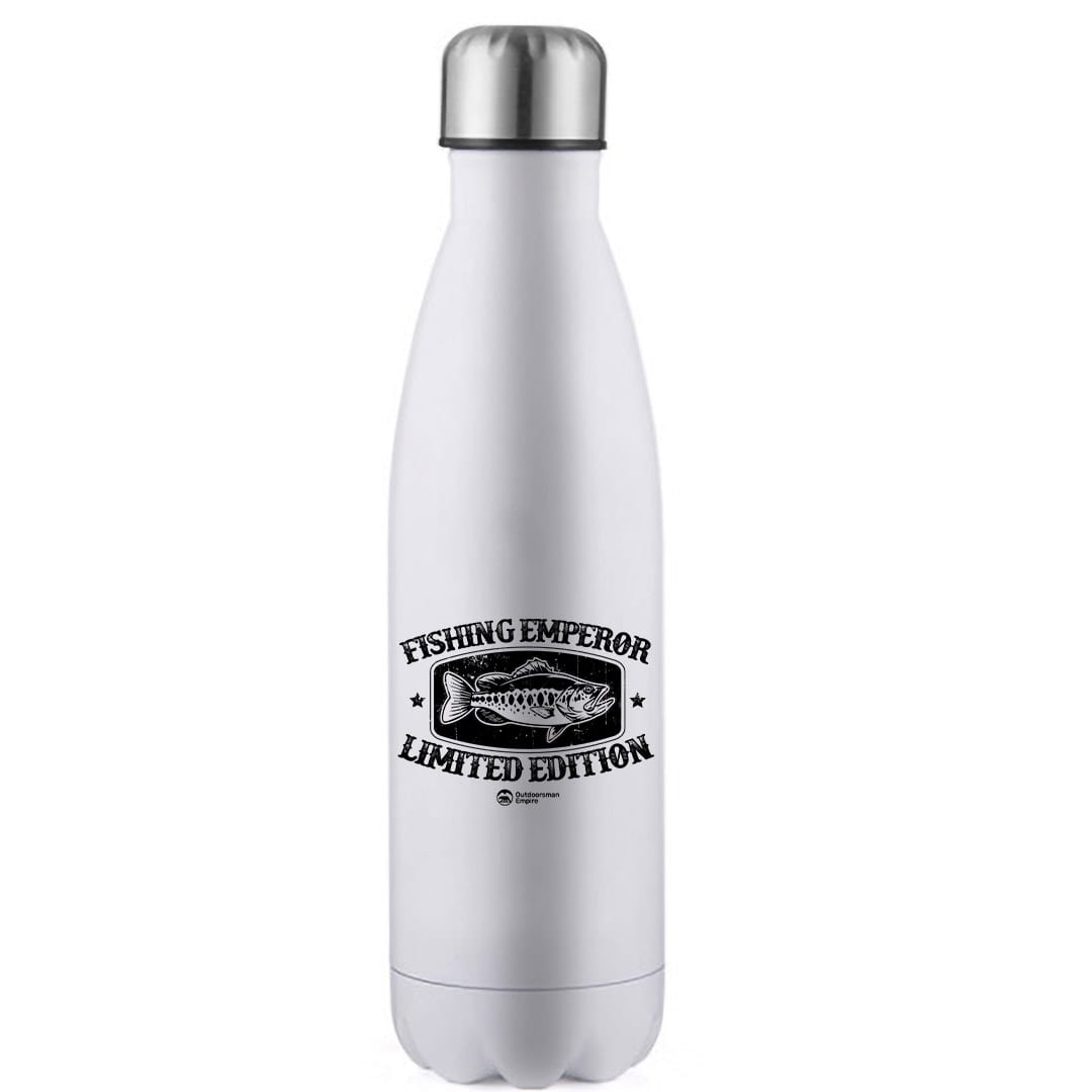 Fishing Emperor Limited Edition 17oz Stainless Steel Water Bottle with vibrant UV printed design and leakproof cap.