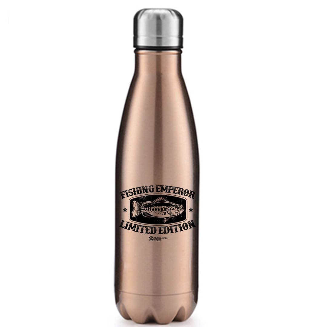 Fishing Emperor Limited Edition 17oz Stainless Steel Water Bottle with vibrant UV printed design and leakproof cap.