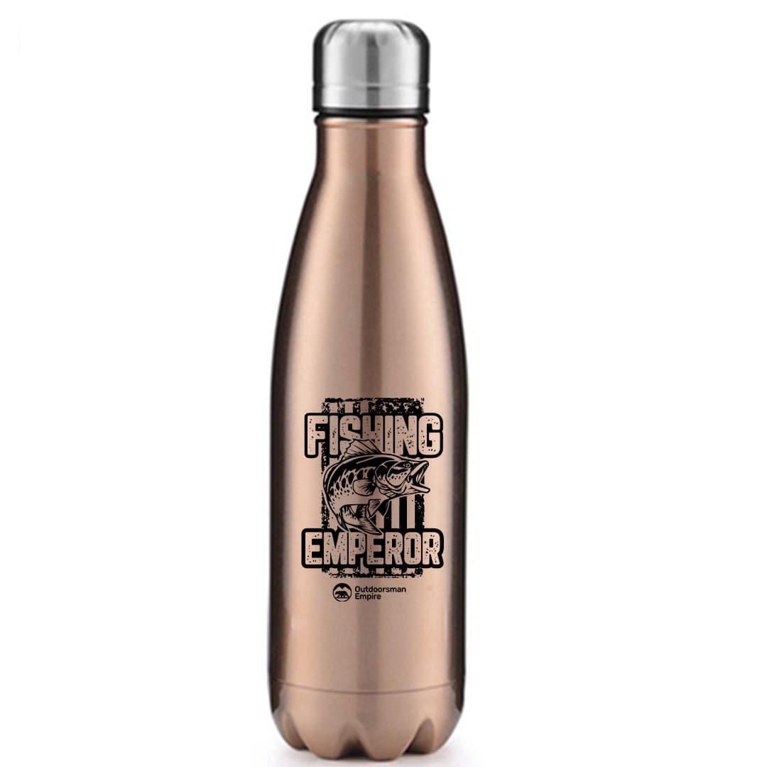 Fishing Emperor v4 17oz Stainless Steel Water Bottle with a sleek design and leakproof cap, perfect for outdoor activities.