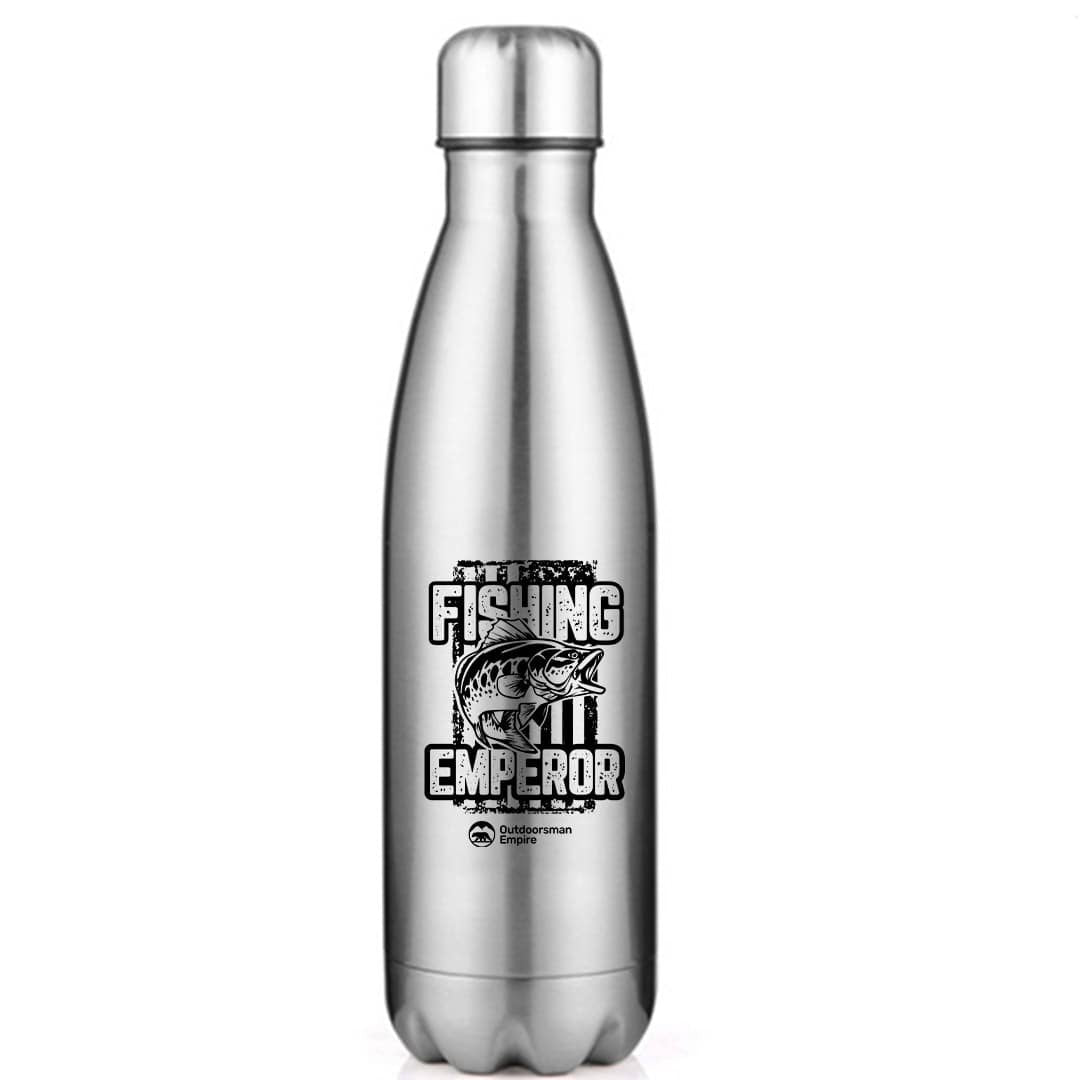 Fishing Emperor v4 17oz Stainless Steel Water Bottle with a sleek design and leakproof cap, perfect for outdoor activities.