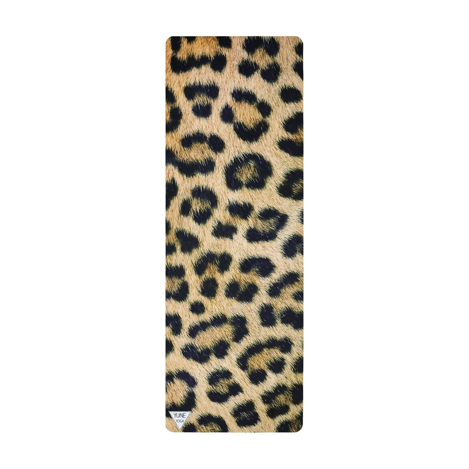 Foldable Suede Yoga Mat Leopard, lightweight and portable, featuring a soft suede surface and textured grip for yoga practice.