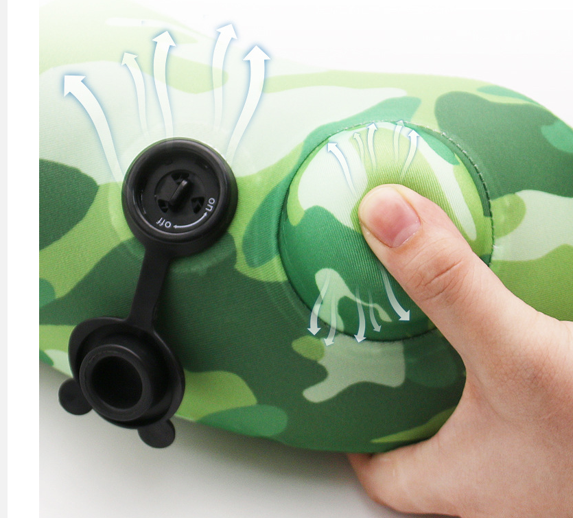 Half-circle camouflage swimming ring, thickened inflatable design for comfort and safety in water activities.