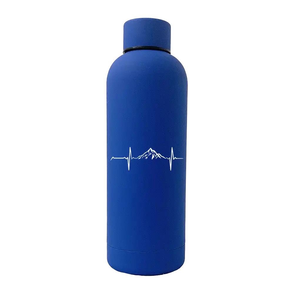 Heartbeat V1 17oz Stainless Rubberized Water Bottle in a sleek design with a rubberized coating, perfect for hot and cold beverages.