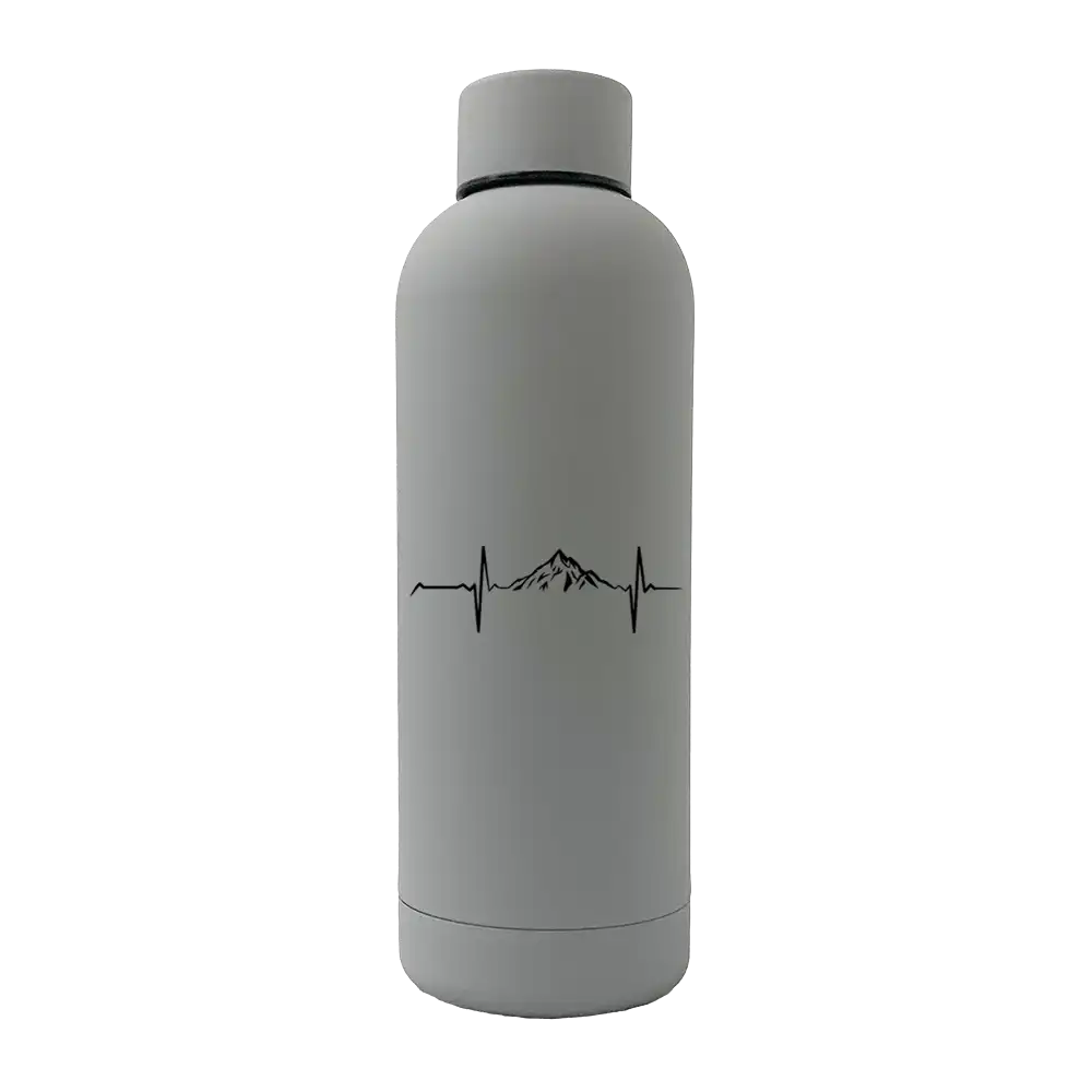 Heartbeat V1 17oz Stainless Rubberized Water Bottle in a sleek design with a rubberized coating, perfect for hot and cold beverages.