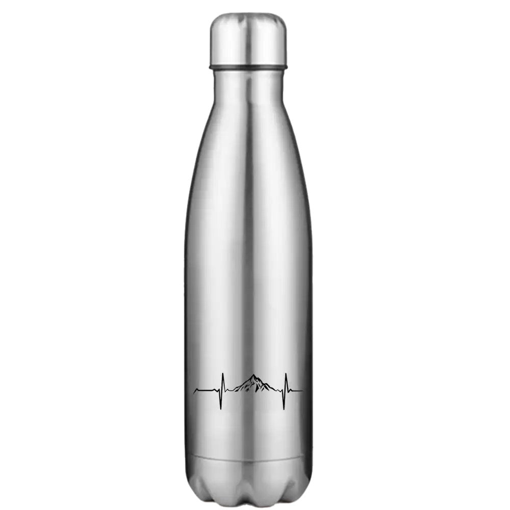 Heartbeat V1 17oz Stainless Steel Water Bottle with UV printed design and leakproof cap, showcasing its sleek and durable construction.