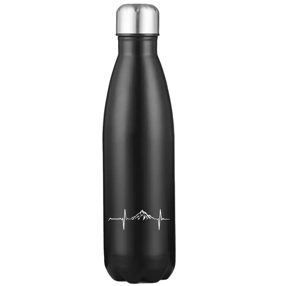 Heartbeat V1 17oz Stainless Steel Water Bottle with UV printed design and leakproof cap, showcasing its sleek and durable construction.