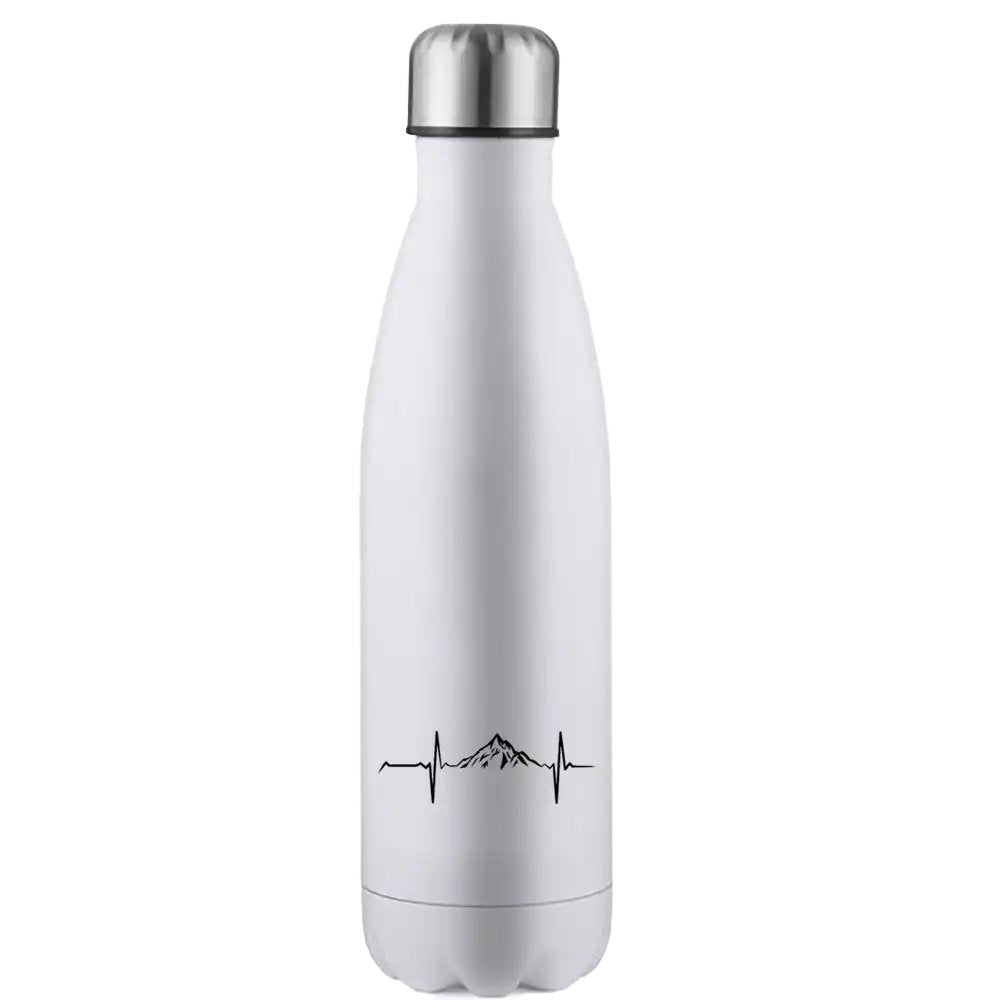 Heartbeat V1 17oz Stainless Steel Water Bottle with UV printed design and leakproof cap, showcasing its sleek and durable construction.