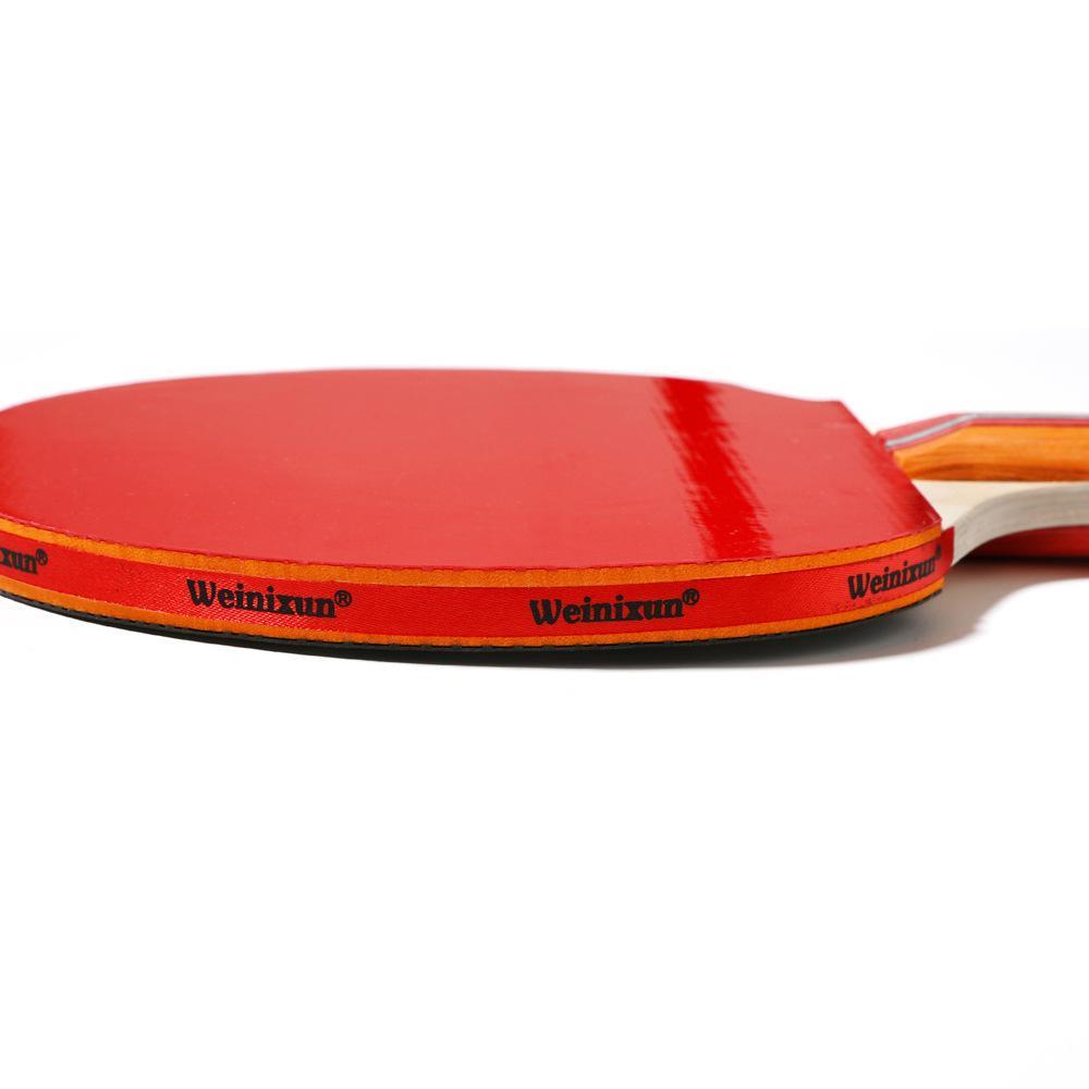 High Quality Double Reverse Rubber Ping Pong Racket with a long handle and portable square bag, ideal for beginners and casual players.