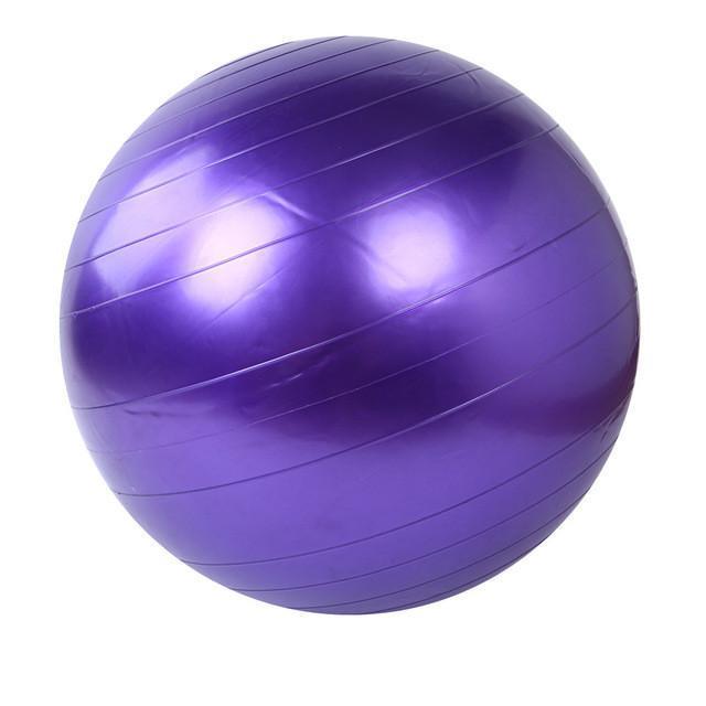 A vibrant Home Exercise Fitness Yoga Ball in blue, pink, and purple colors, ideal for core strength and balance training.