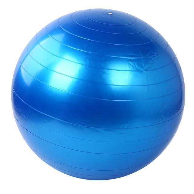 A vibrant Home Exercise Fitness Yoga Ball in blue, pink, and purple colors, ideal for core strength and balance training.