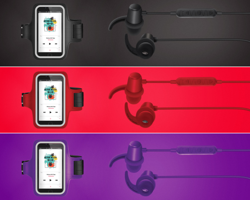 HyperGear ActiveGear Wireless Earphones with Sports Armband, showcasing earphones and adjustable armband for fitness enthusiasts.