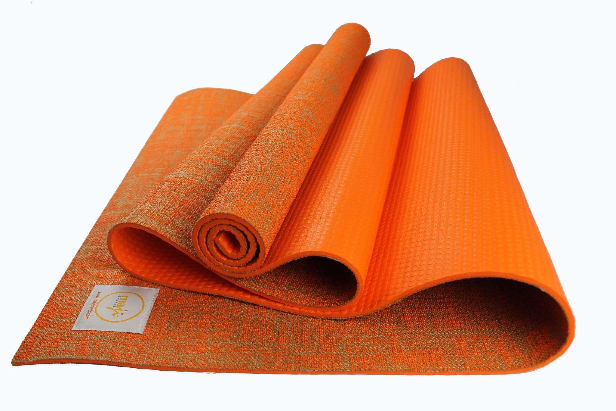 Jute Premium Eco Yoga Mat showcasing natural jute fibers and textured surface for superior grip, ideal for yoga and Pilates.