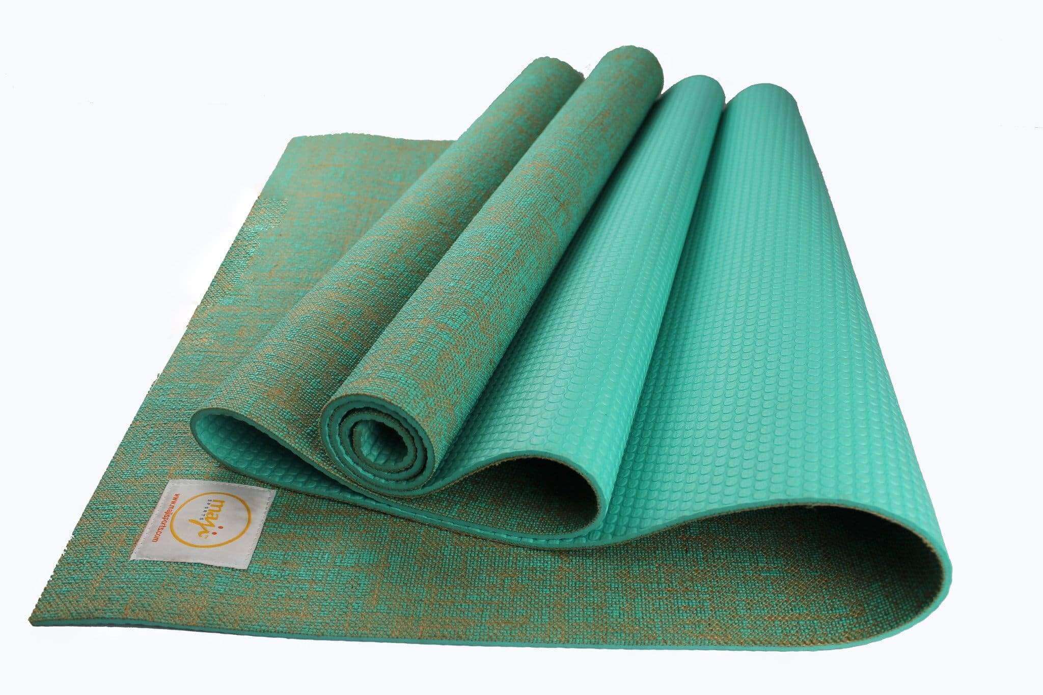 Jute Premium Eco Yoga Mat showcasing natural jute fibers and textured surface for superior grip, ideal for yoga and Pilates.