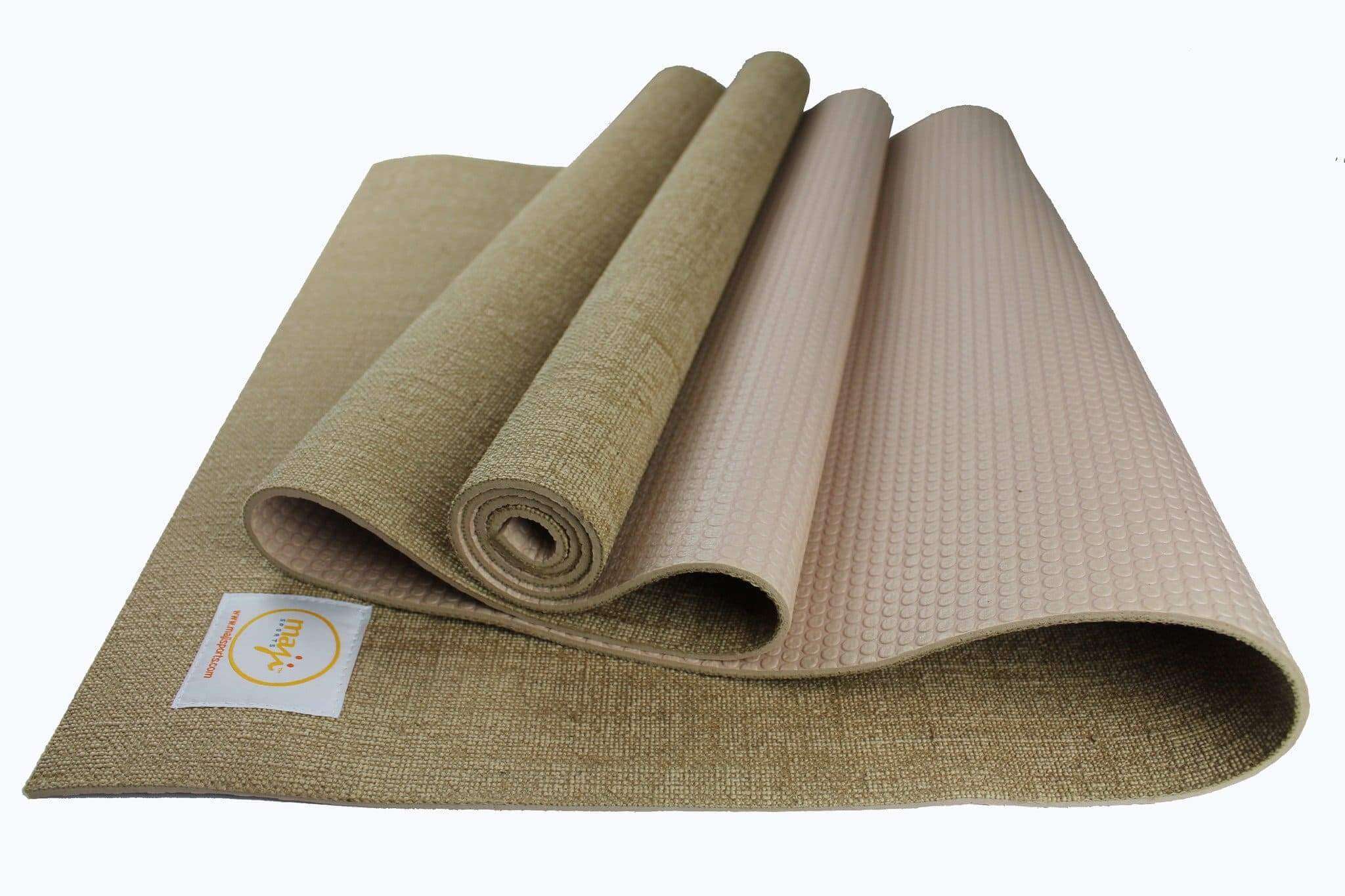 Jute Premium Eco Yoga Mat showcasing natural jute fibers and textured surface for superior grip, ideal for yoga and Pilates.