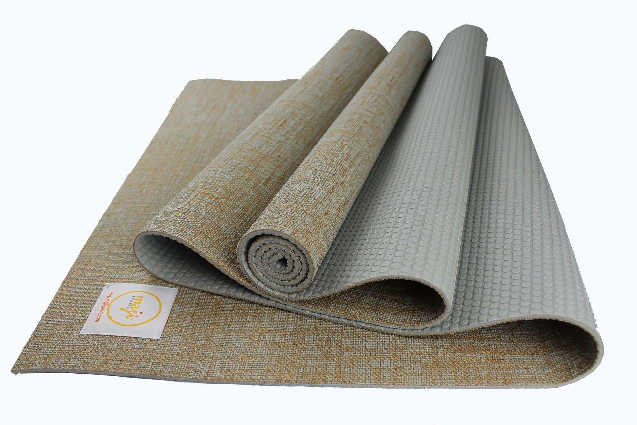 Jute Premium Eco Yoga Mat showcasing natural jute fibers and textured surface for superior grip, ideal for yoga and Pilates.