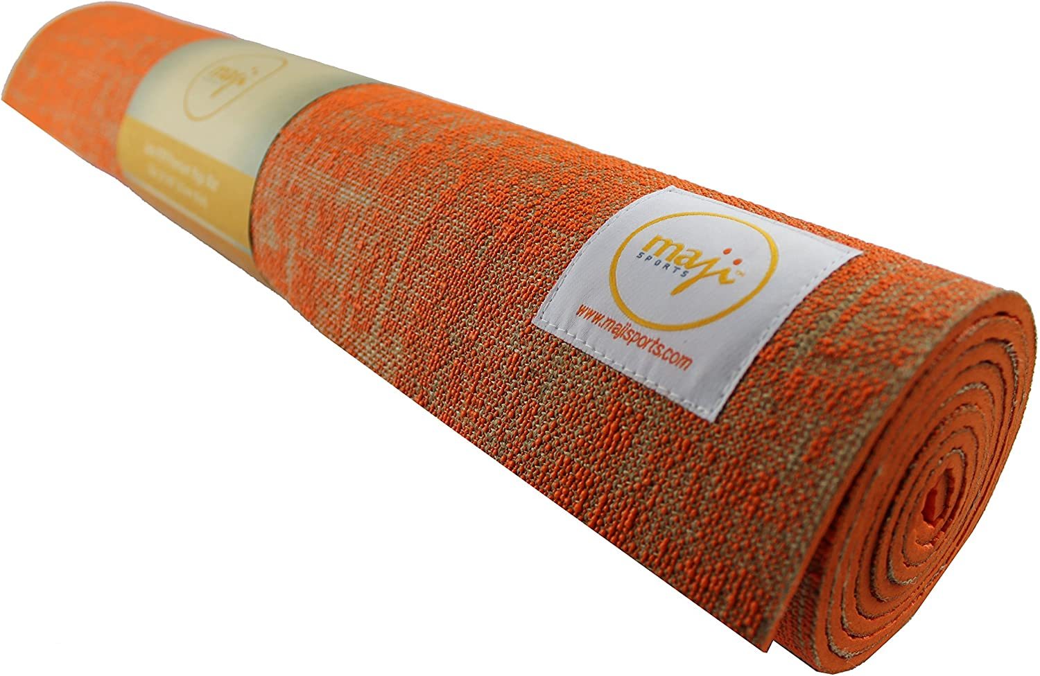 Jute Premium Eco Yoga Mat with textured surface and a small foot massager, showcasing eco-friendly materials and design.