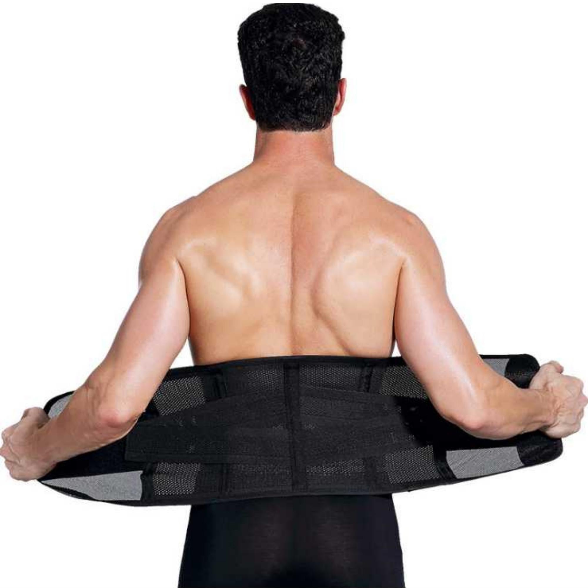 Men's Adjustable Waist Trainer and Shaper featuring a Velcro closure and breathable mesh design, suitable for various waist sizes.