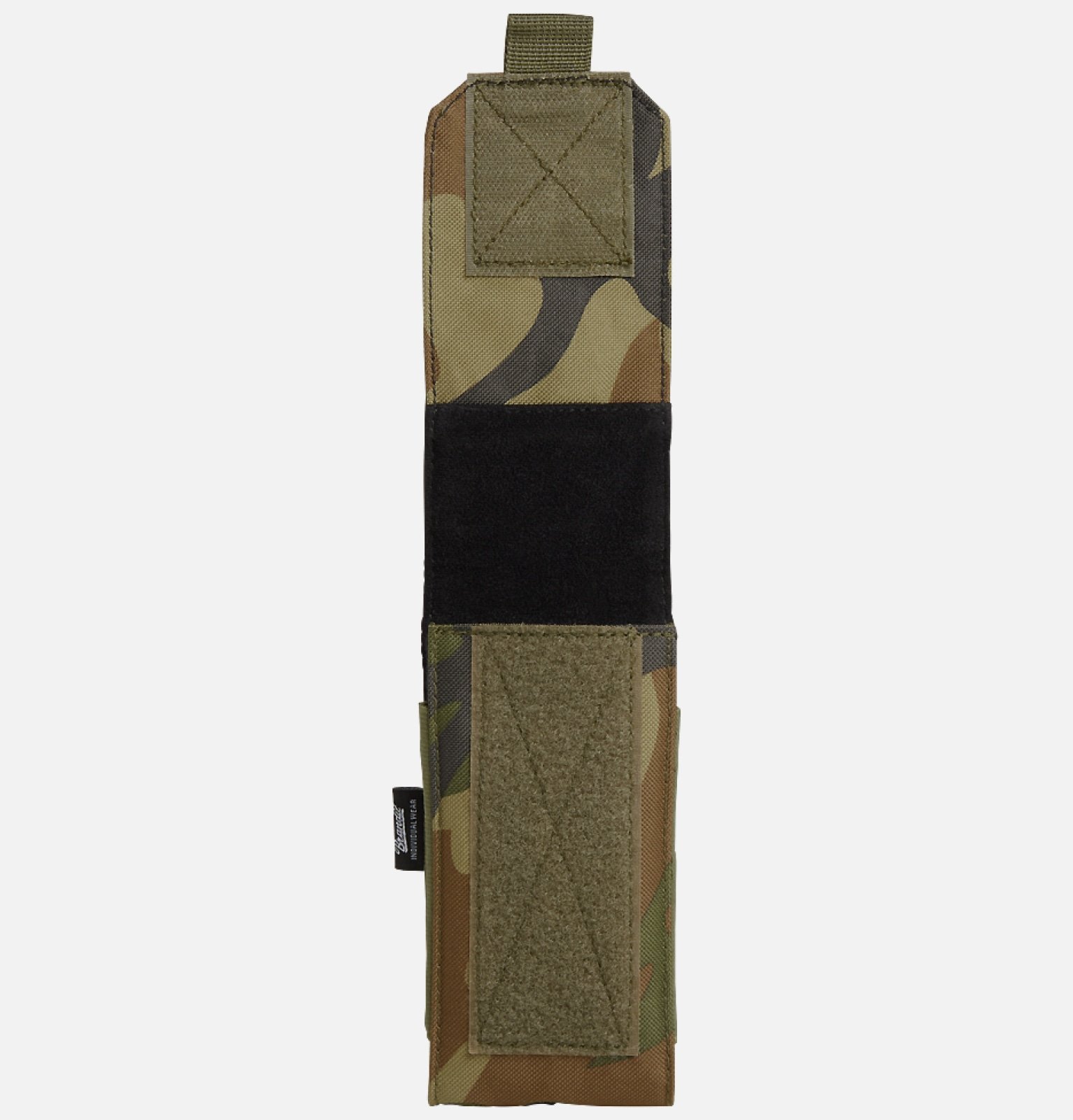 Molle Phone Pouch made of robust 600DEN polyester, featuring PALS fastening loops, soft inner material, and secure velcro fastening for smartphone protection.