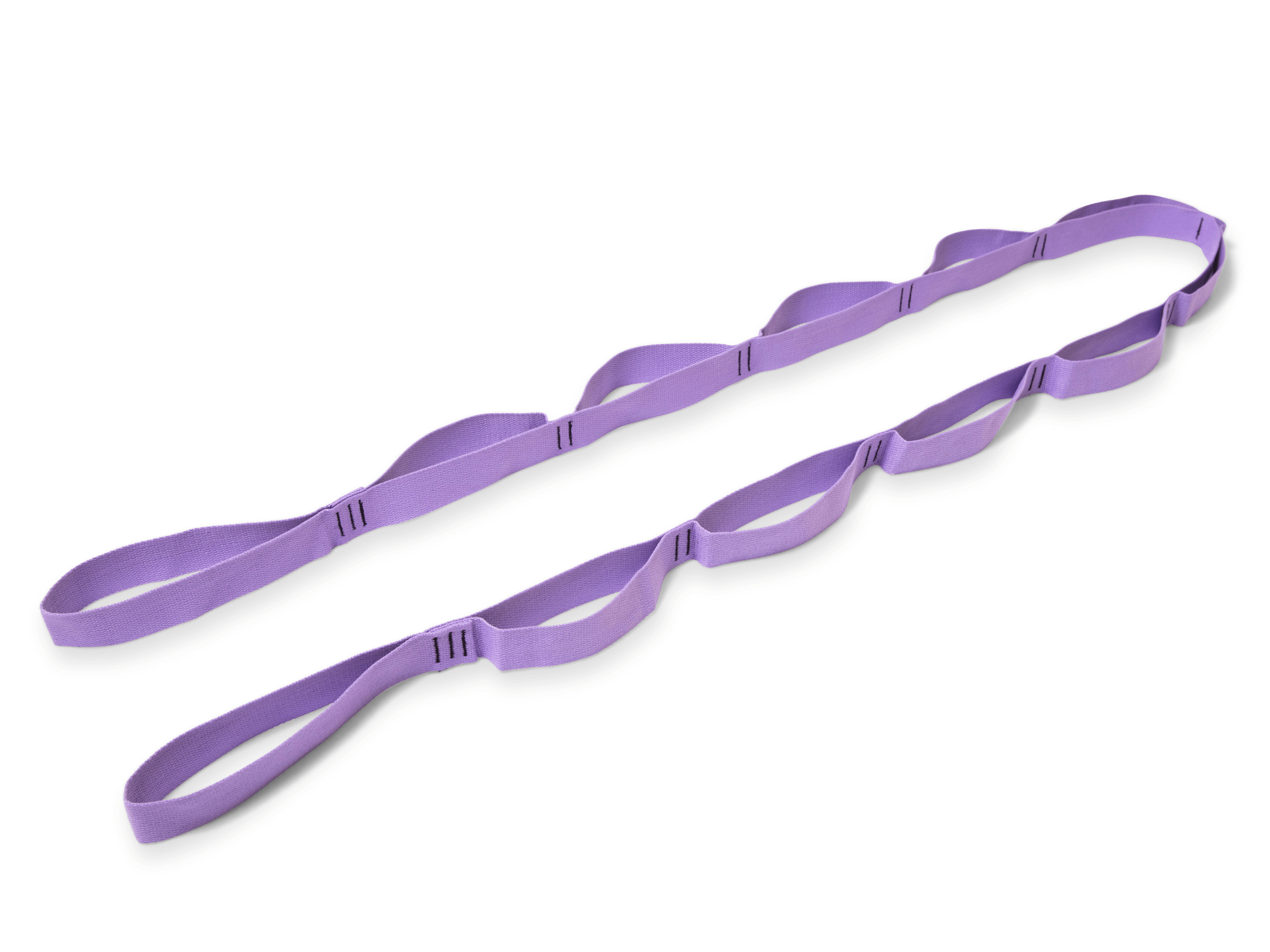 Multi-Loop Stretching Strap featuring 12 adjustable loops and non-slip handles, ideal for yoga and Pilates.