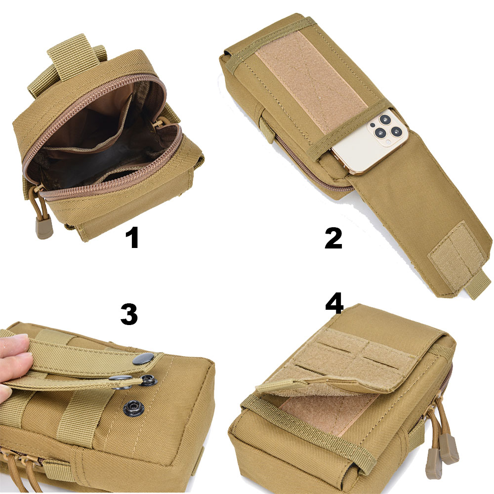 Outdoor Running Waist Pack Tactical Belt Bag in various colors, featuring a zipper closure and adjustable belt for a secure fit.