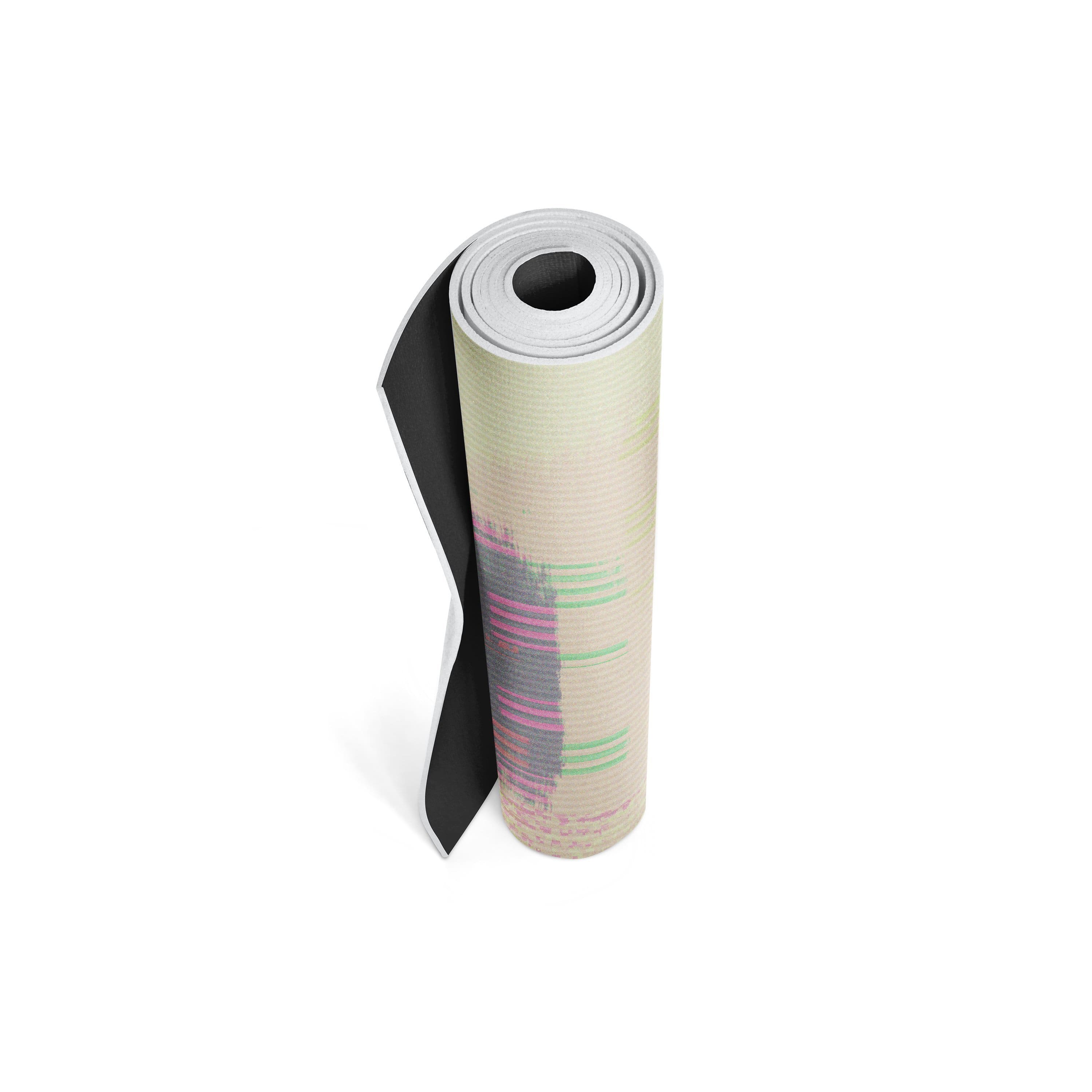 Pandora Trekk Travel Yoga Mat in a serene outdoor setting, showcasing its lightweight design and textured surface.