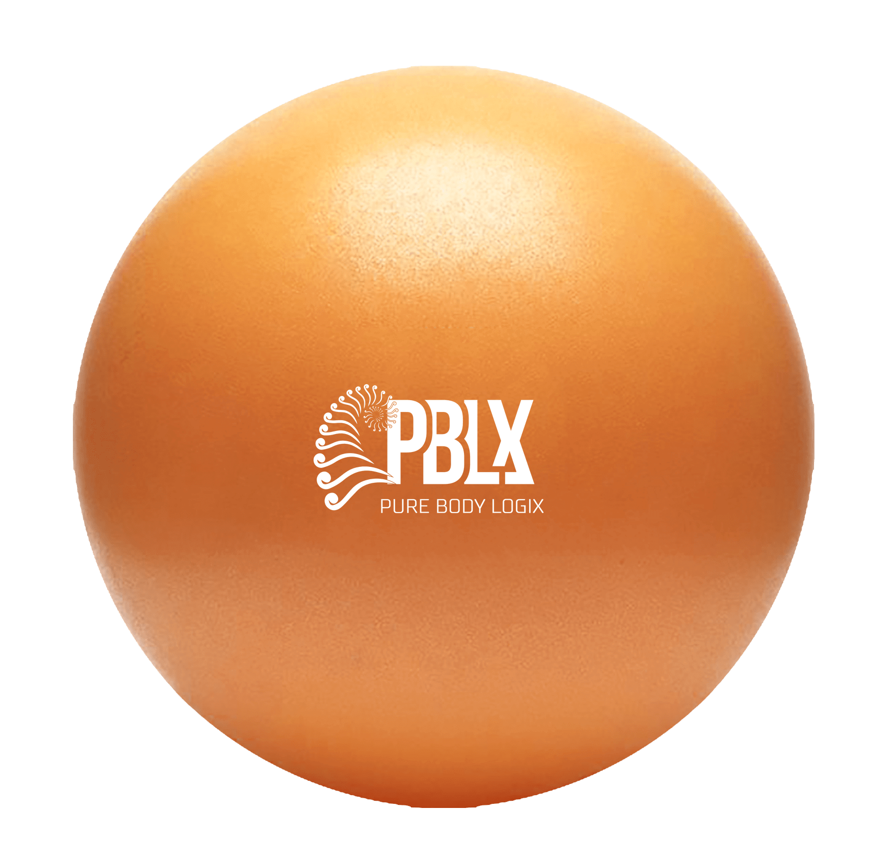 PBLX Yoga & Pilates Exercise Ball in bright orange, designed for core strengthening and balance exercises.