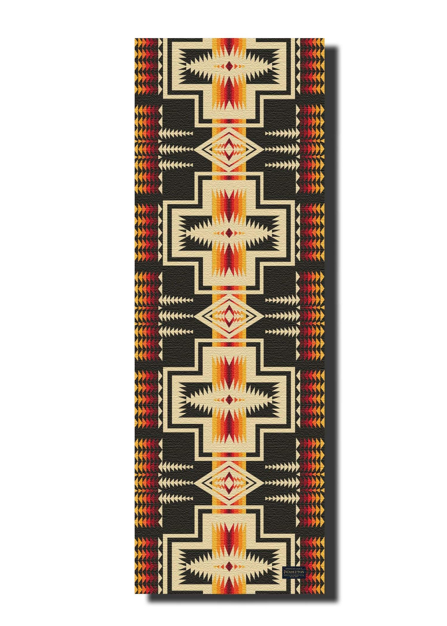 Pendleton x Yune Yoga Mat Harding Black 5mm featuring a textured surface and reversible design, ideal for yoga enthusiasts.