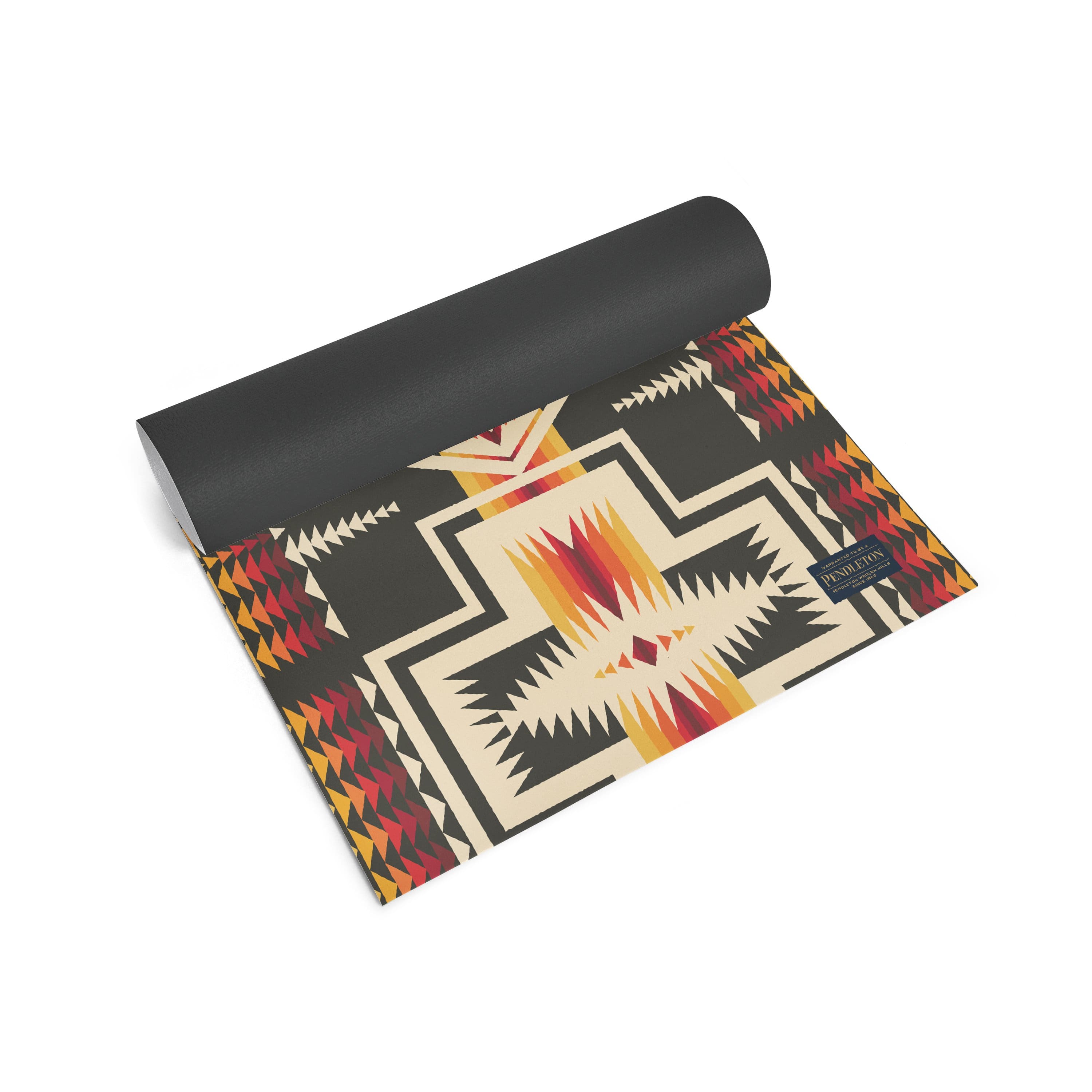 Pendleton x Yune Yoga Mat Harding Black 5mm featuring a textured surface and reversible design, ideal for yoga enthusiasts.