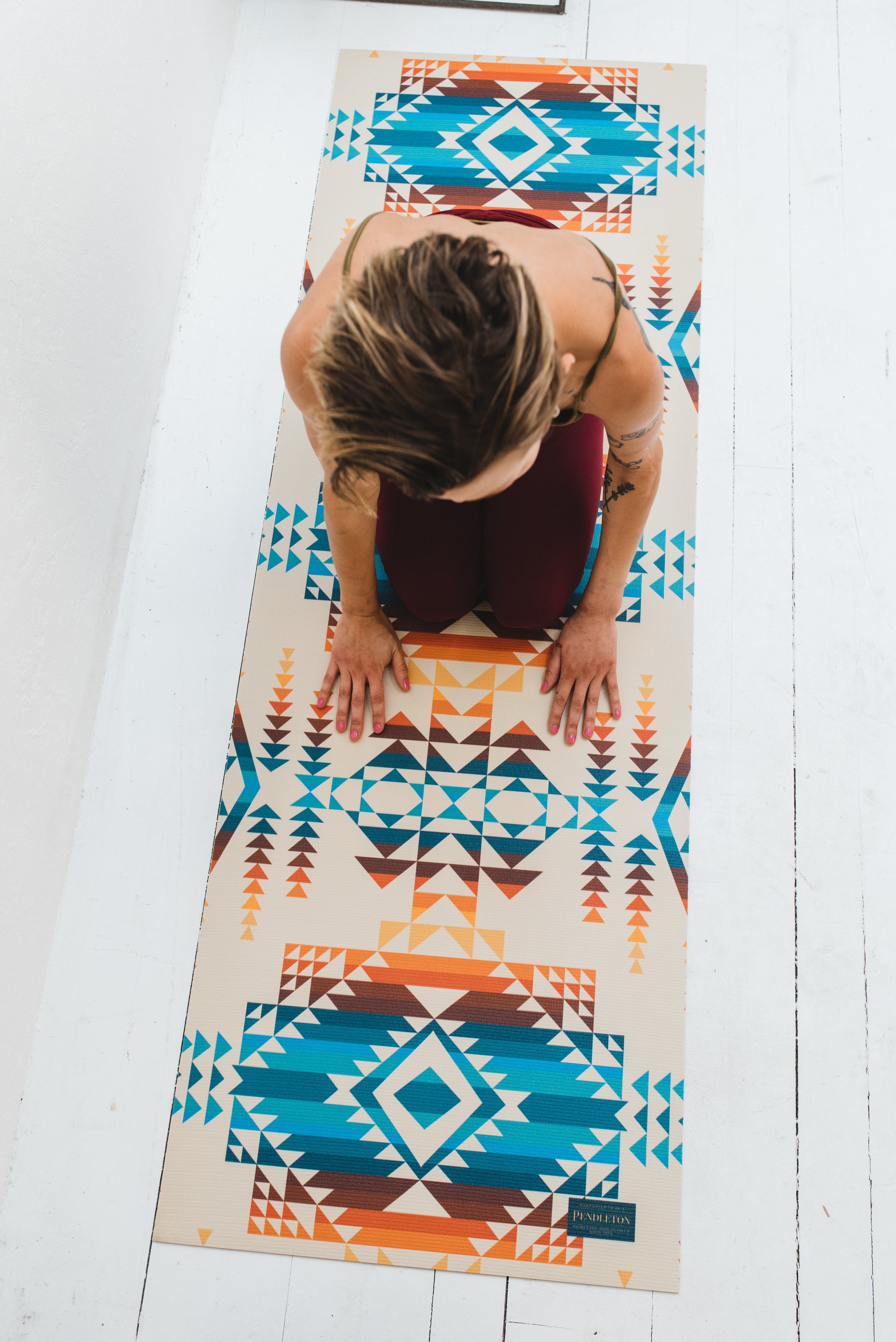 Pendleton x Yune Yoga Mat Pilot Rock 5mm featuring a textured surface and eco-friendly design, perfect for yoga enthusiasts.