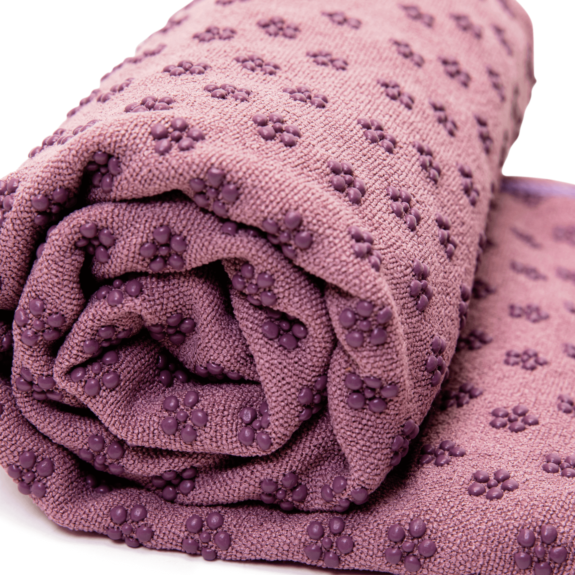 Premium Absorption Hot Yoga Mat Towel featuring slip-resistant grip dots, designed for intense yoga sessions, in various colors.