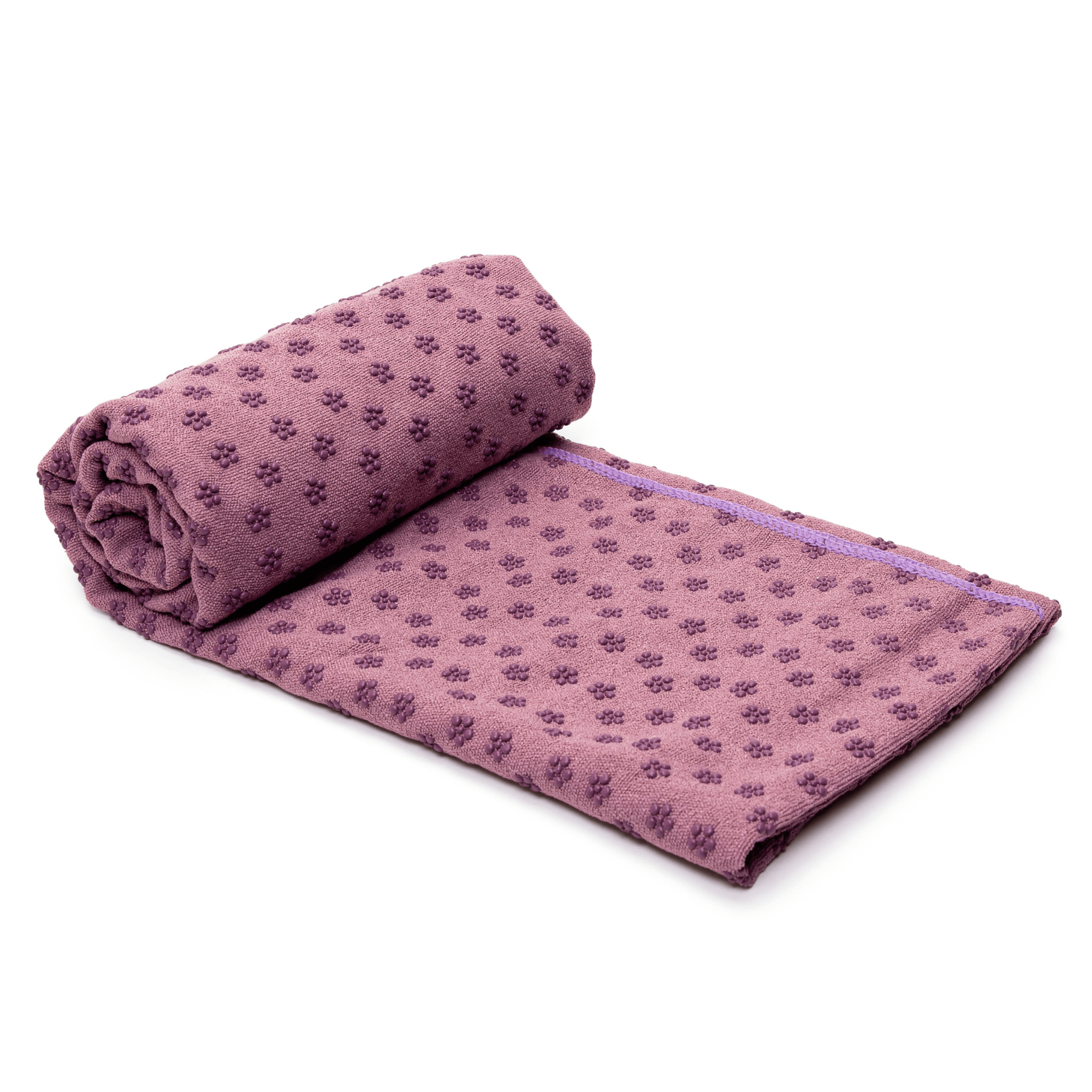 Premium Absorption Hot Yoga Mat Towel featuring slip-resistant grip dots, designed for intense yoga sessions, in various colors.