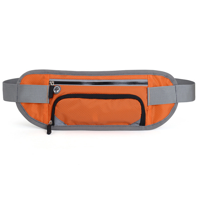 Running Waist Belt Bag with hidden water bottle compartment, reflective strip, and spacious design for outdoor fitness.