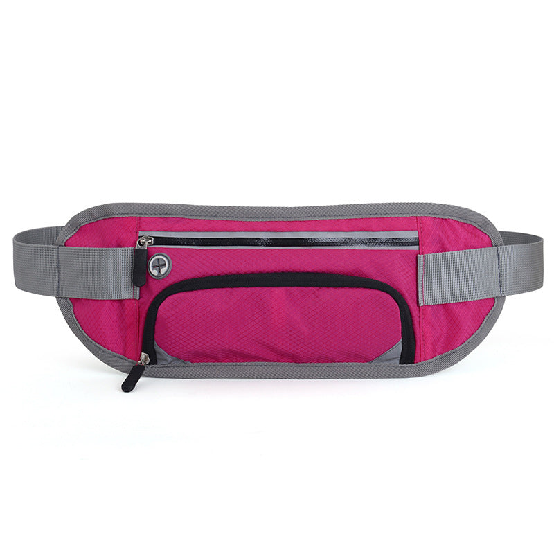 Running Waist Belt Bag with hidden water bottle compartment, reflective strip, and spacious design for outdoor fitness.