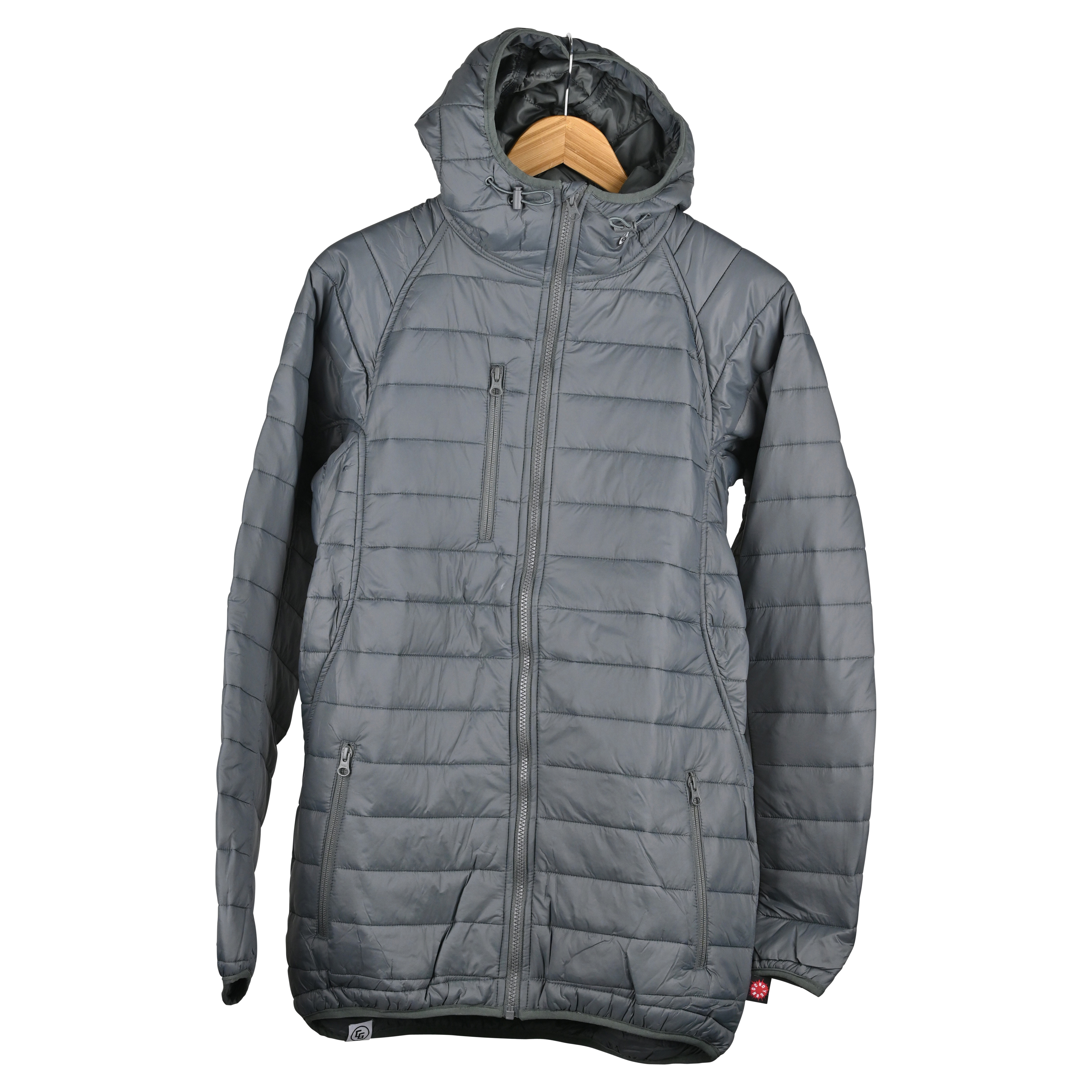 A cozy Sleeping Bag Hoodie made from DWR coated microfiber nylon, featuring an adjustable hood, zippered pockets, and a stylish design for outdoor adventures.