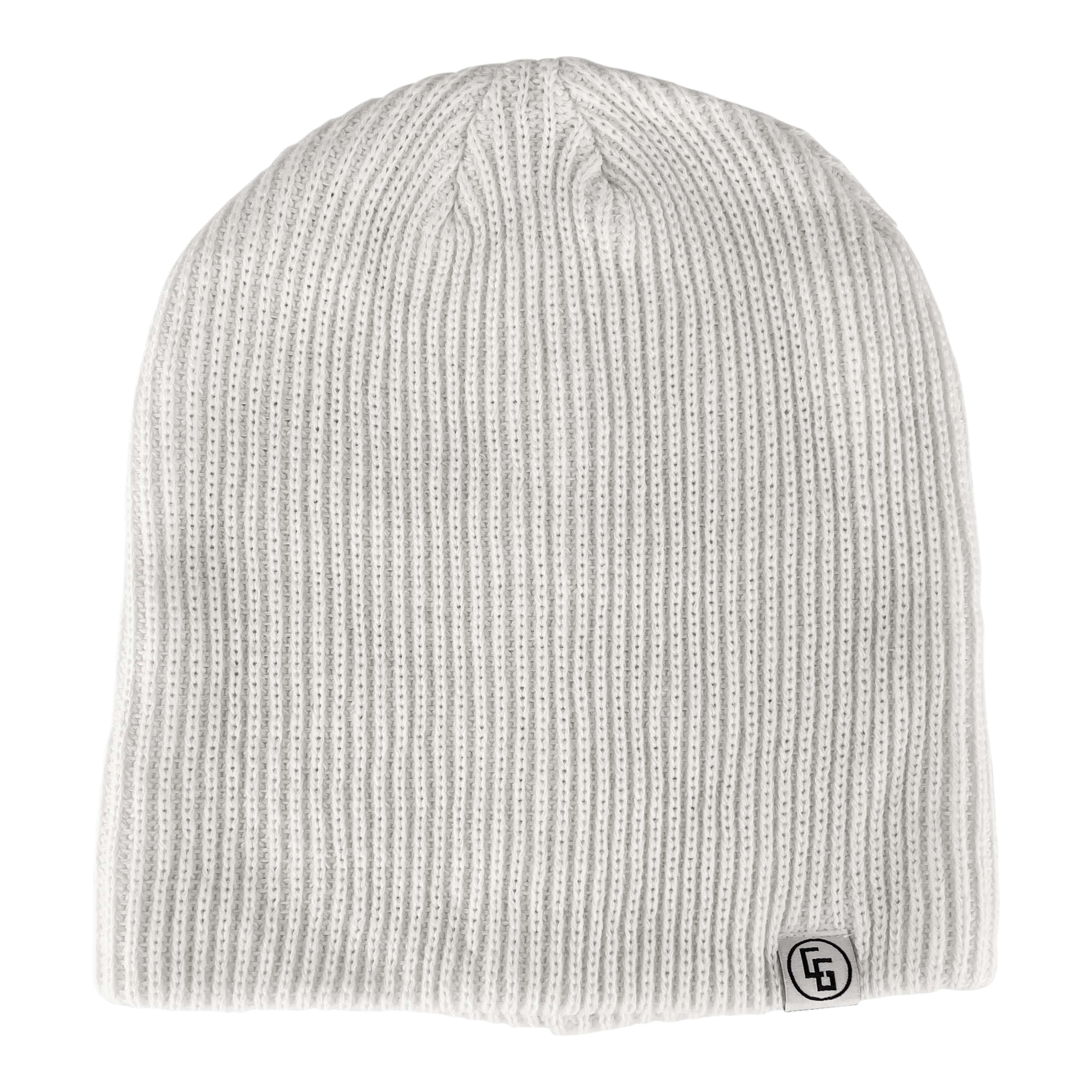 Standard Beanie made from 100% acrylic, featuring a custom woven label and an iron-on patch, perfect for winter wear.