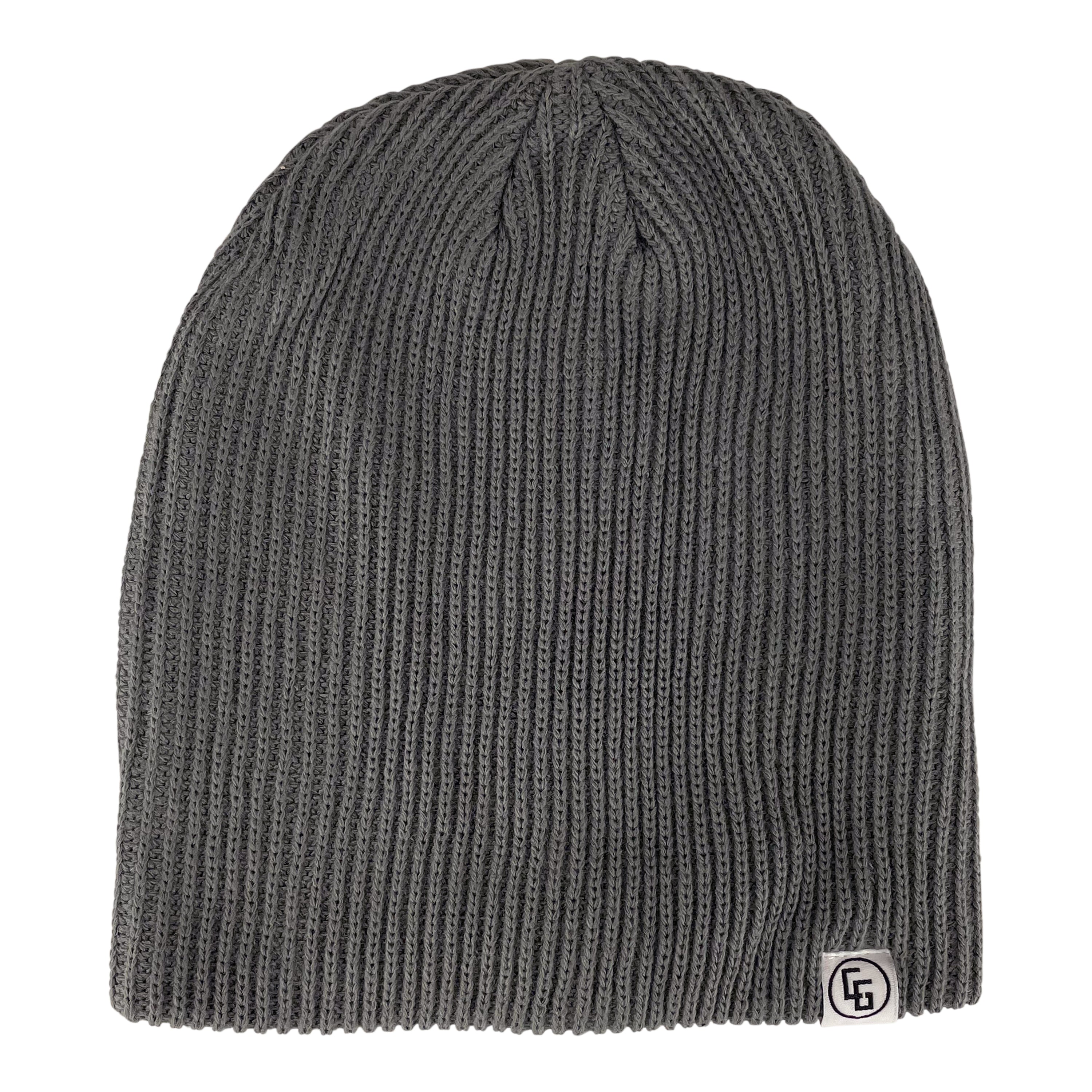 Standard Beanie made from 100% acrylic, featuring a custom woven label and an iron-on patch, perfect for winter wear.