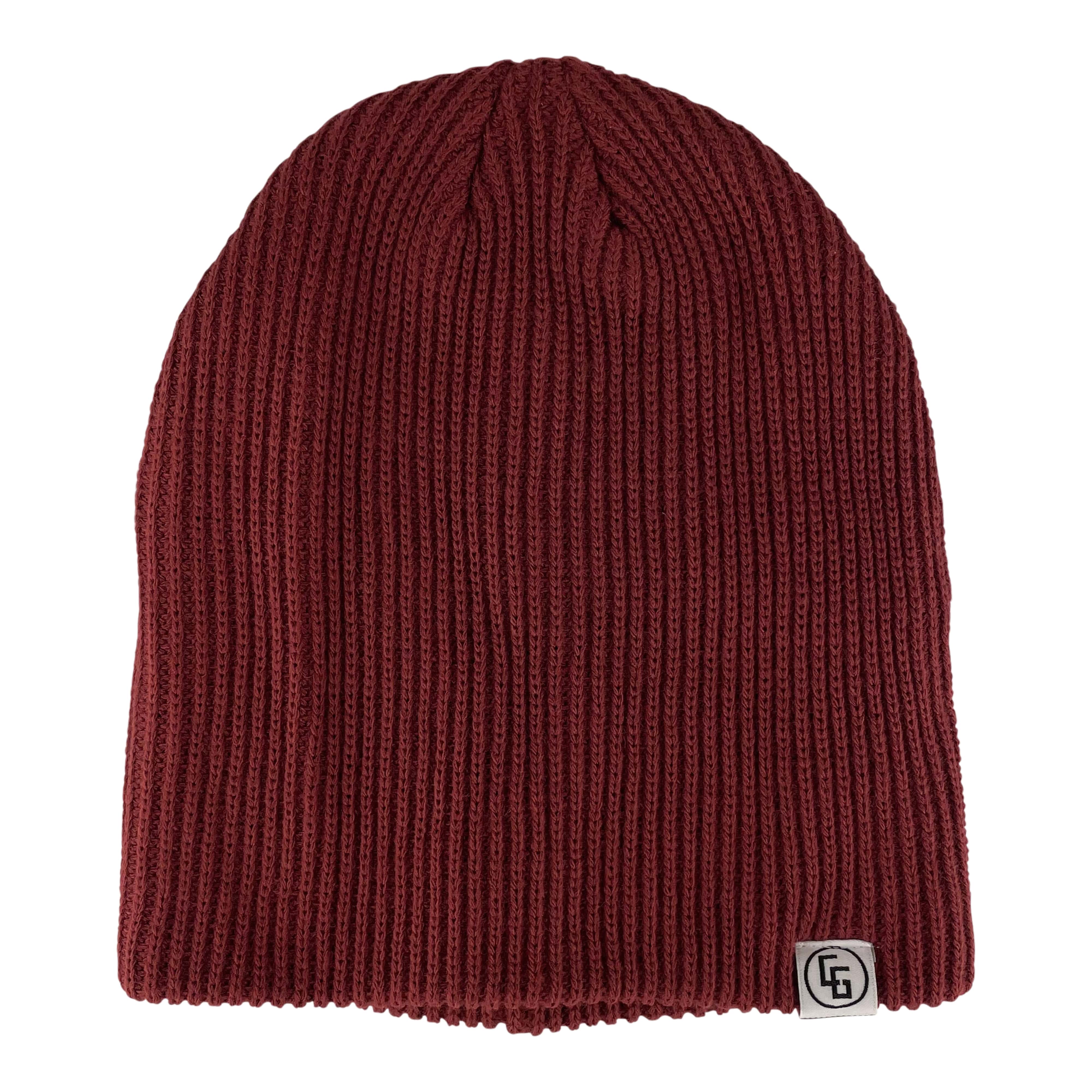 Standard Beanie made from 100% acrylic, featuring a custom woven label and an iron-on patch, perfect for winter wear.