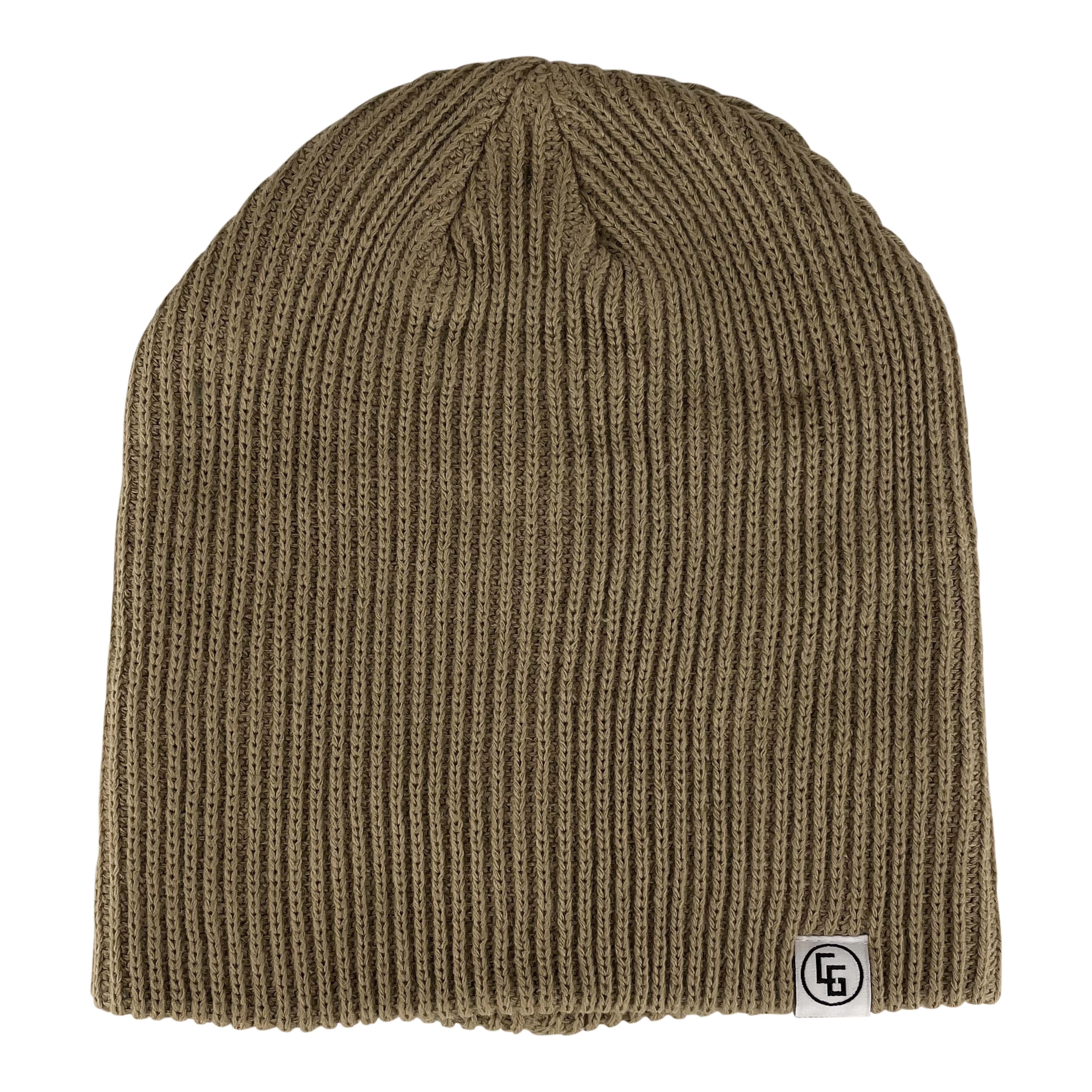 Standard Beanie made from 100% acrylic, featuring a custom woven label and an iron-on patch, perfect for winter wear.