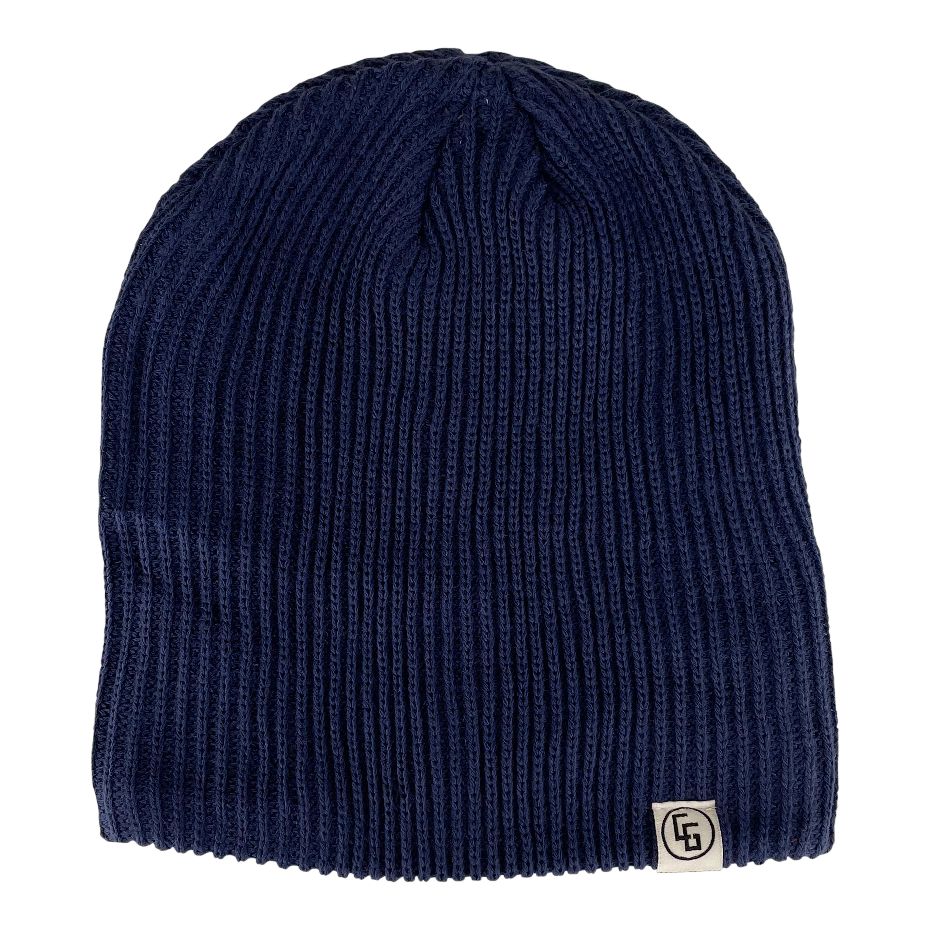 Standard Beanie made from 100% acrylic, featuring a custom woven label and an iron-on patch, perfect for winter wear.