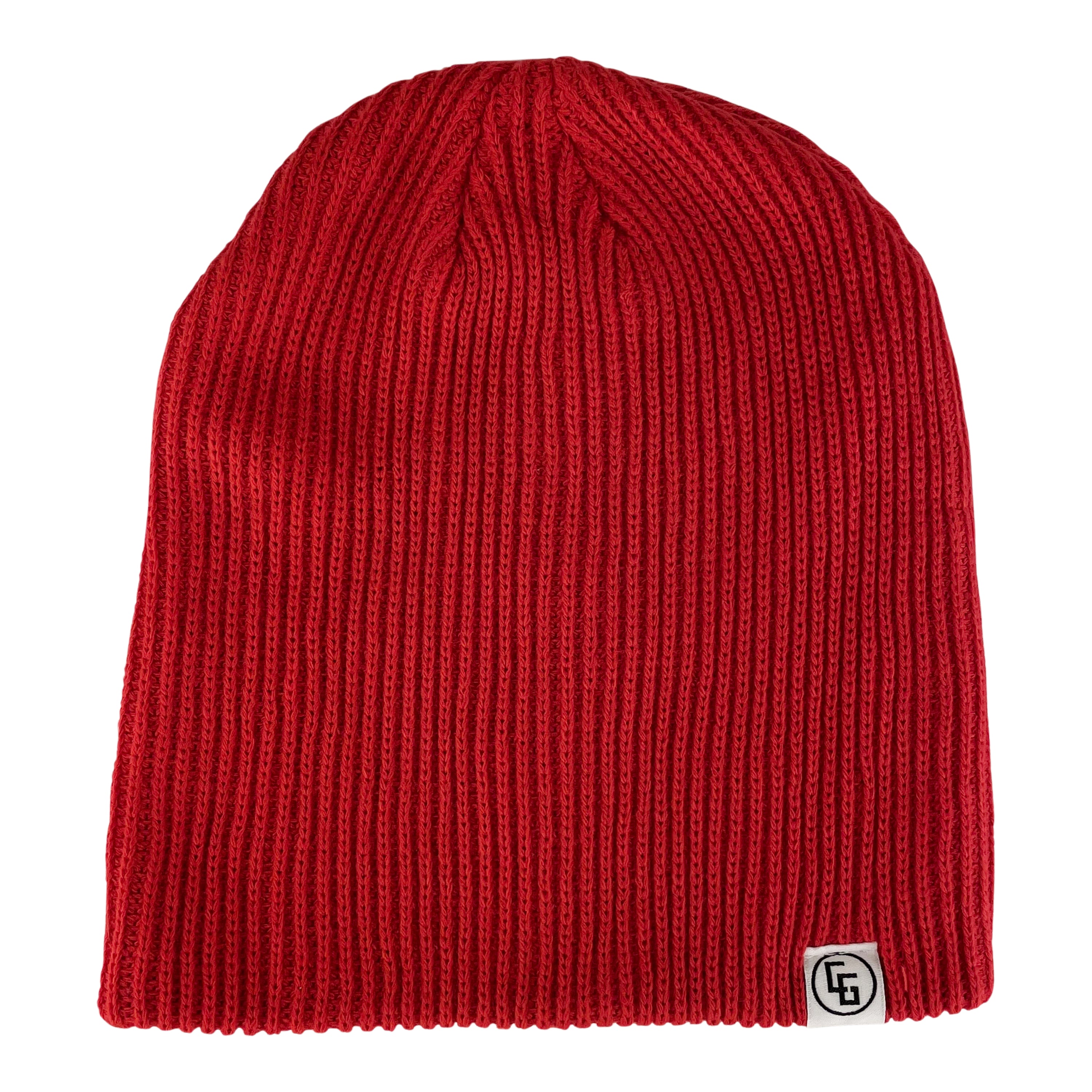 Standard Beanie made from 100% acrylic, featuring a custom woven label and an iron-on patch, perfect for winter wear.