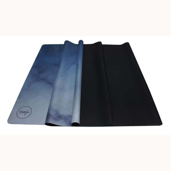 Suede & Natural Rubber Travel Yoga Mat with beautiful print, showcasing its soft suede surface and natural rubber base for optimal grip.