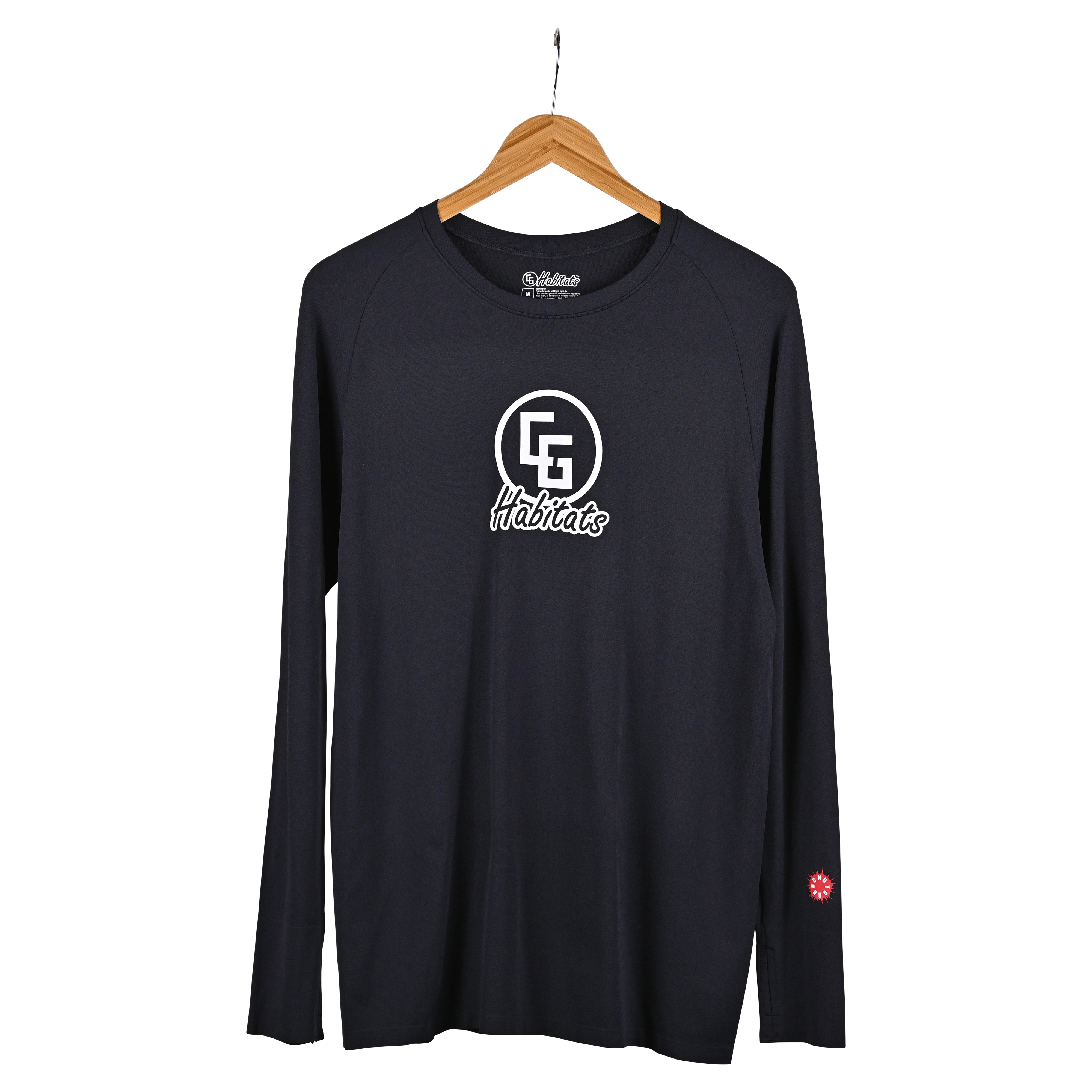 Tech Long Sleeve shirt featuring Habitats Logo, made from durable Microfiber Nylon and Polyester blend, designed for moisture-wicking and UV protection.