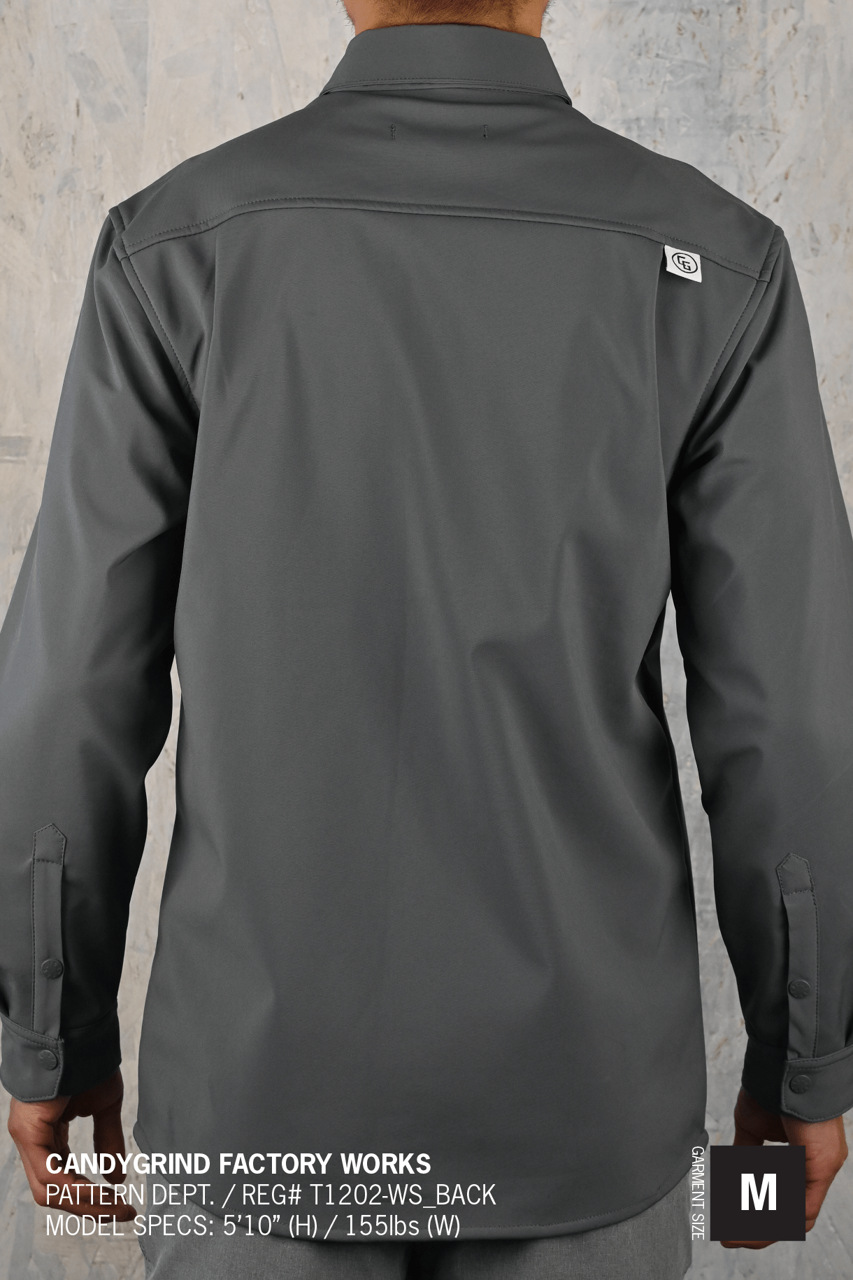 Tech Workshirt featuring custom snap closure, breathable waterproof membrane, and ultra-soft micro fleece lining, designed for comfort and style.