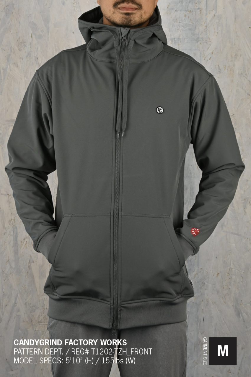 Tech Zip Hoodie featuring a marsupial pocket, YKK zippers, and a breathable waterproof design, perfect for outdoor activities.