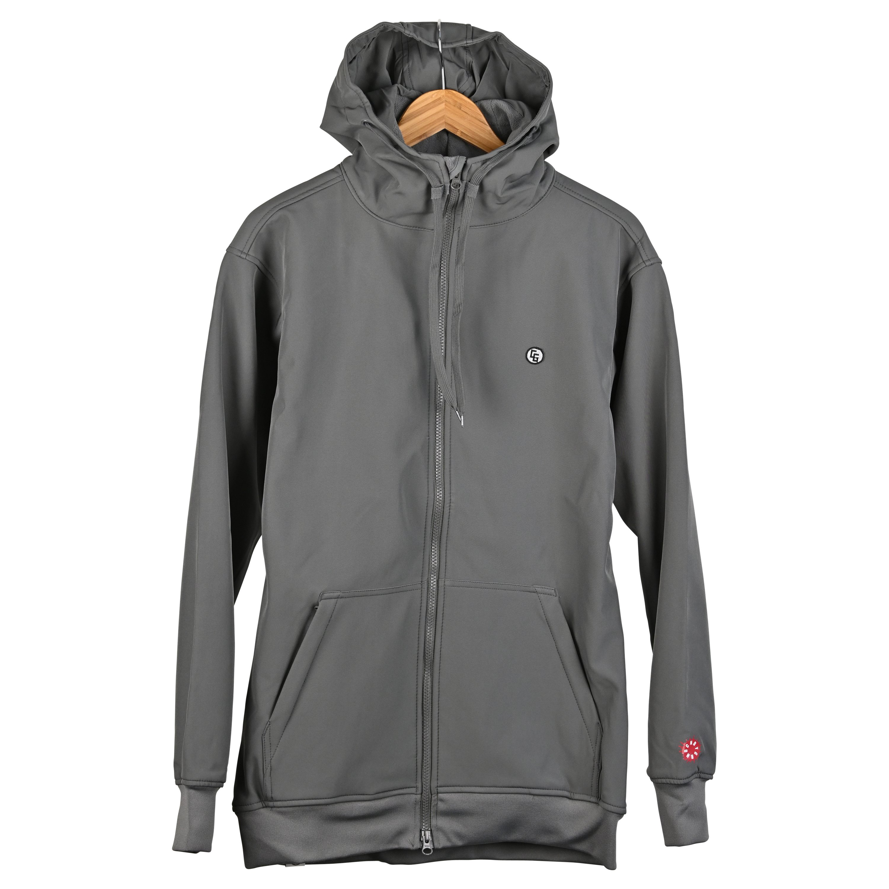 Tech Zip Hoodie featuring a marsupial pocket, YKK zippers, and a breathable waterproof design, perfect for outdoor activities.