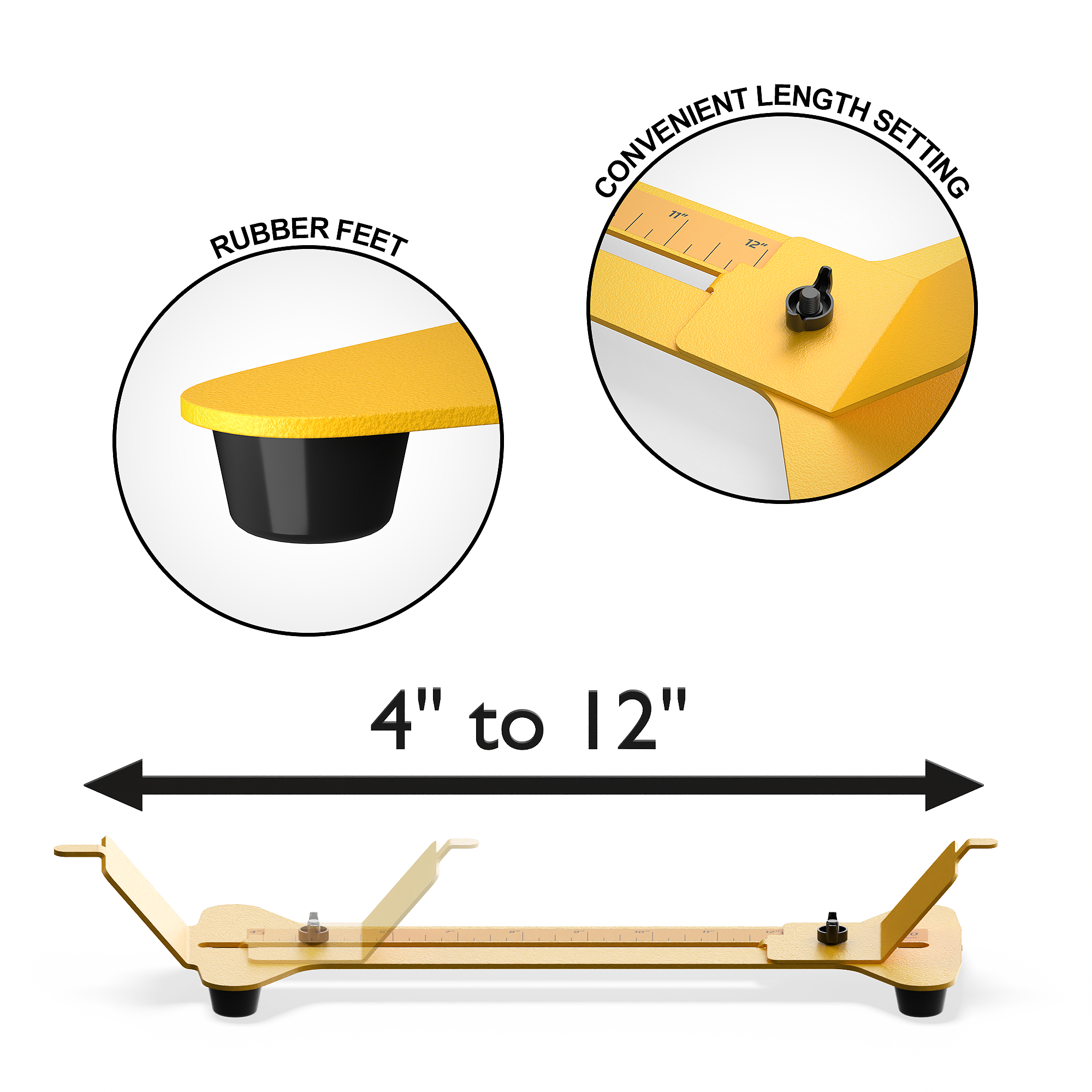 The SpeedyJig Pro, a sturdy metal jig for making paracord bracelets, featuring a wide base and rubber feet for stability.